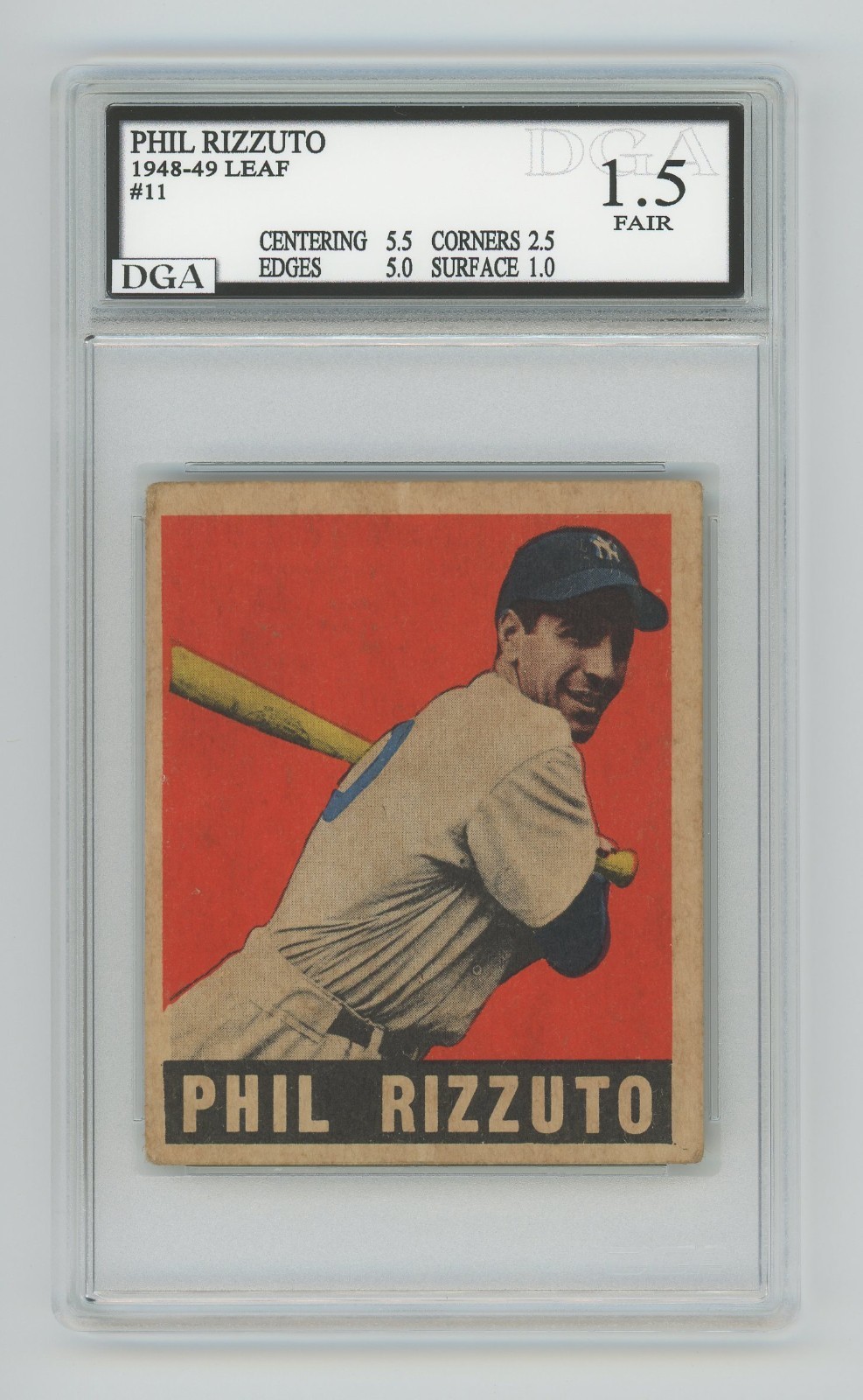 1948 Leaf Phil Rizzuto DGA 1.5 Rookie #11 HOF RC Yankees The Scooter - RareCo