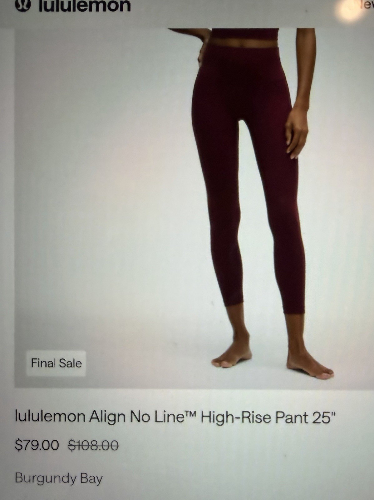 Lululemon Align No Line High-Rise Pan 25”. Size 2 Lululemon Align No Line High-Rise Pan 25”. Size 2