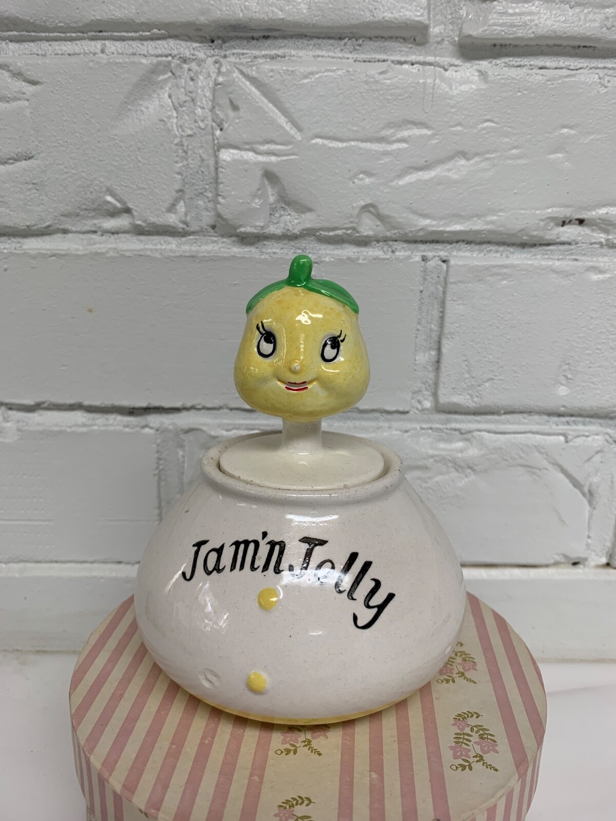 vintage Betson Holt Howard style Pixieware Jam Jelly jar vintage Betson Holt Howard style Pixieware Jam Jelly jar