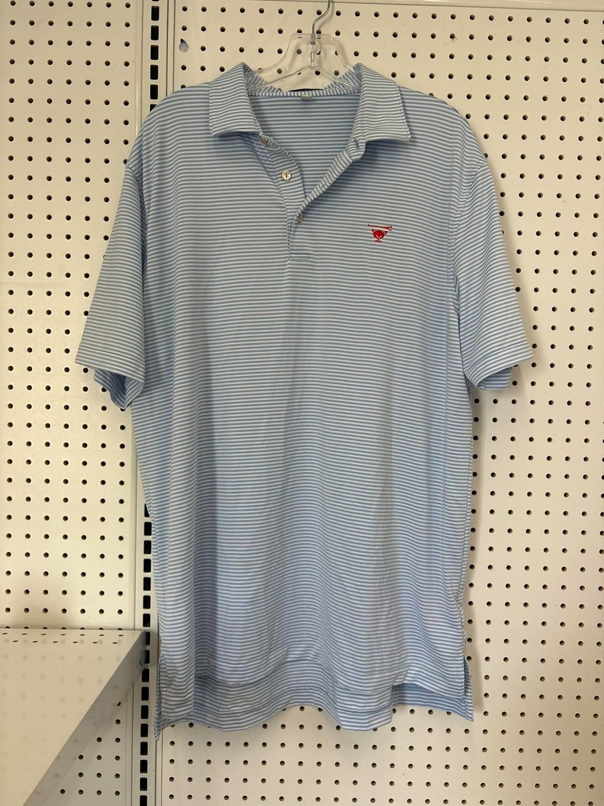 Peter Millar Summer Comfort Mens Blue & White Striped Polo Shirt Size L Peter Millar Summer Comfort Mens Blue & White Striped Polo Shirt Size L