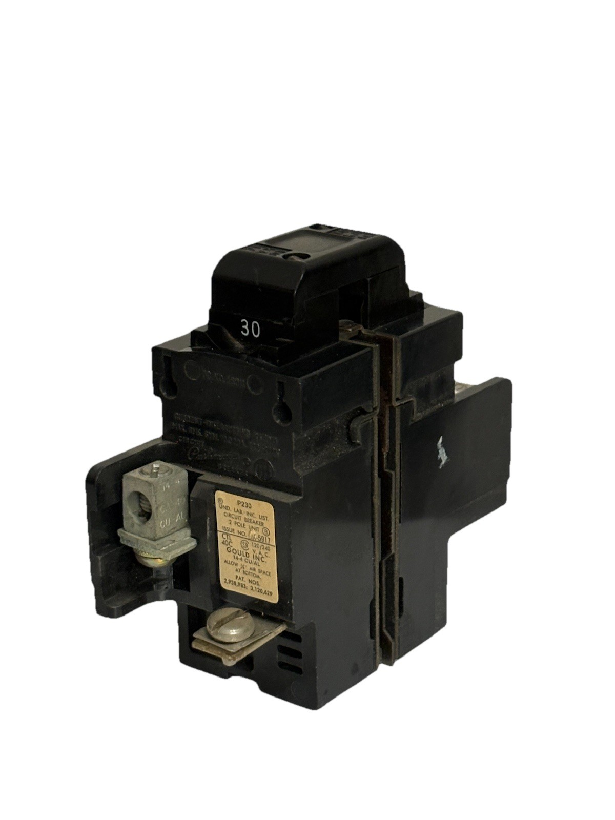 Pushmatic ITE Bulldog P230 Double 2 Pole 30 Amp Circuit Breaker With Tabs Pushmatic ITE Bulldog P230 Double 2 Pole 30 Amp Circuit Breaker With Tabs