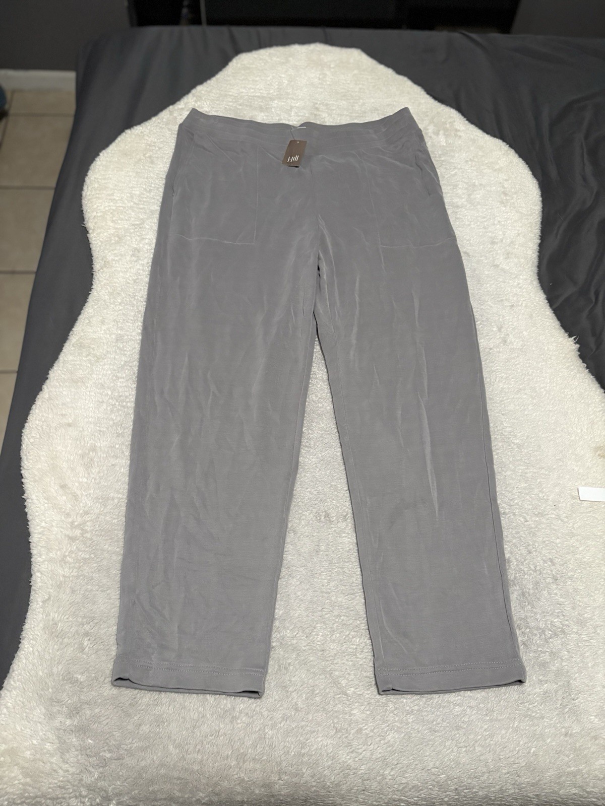 NWT J. Jill Pure Jill Gray Pull On Knit Pants Slim Straight Leg Pockets Women XL NWT J. Jill Pure Jill Gray Pull On Knit Pants Slim Straight Leg Pockets Women XL