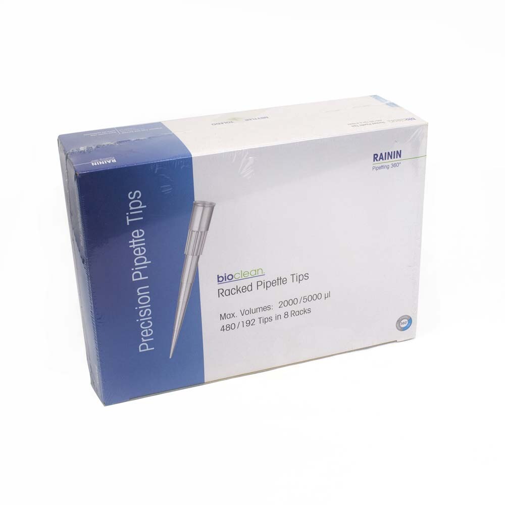 Rainin RT-2000S Pre-Sterilized Pipette Tips 2000/5000 µl 192 Tips in 8 Racks