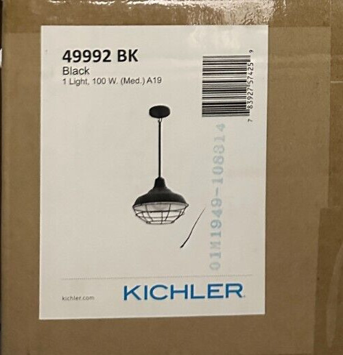 Kichler Pendant Light Model #49992 BK Pier 1 Black New Open Box