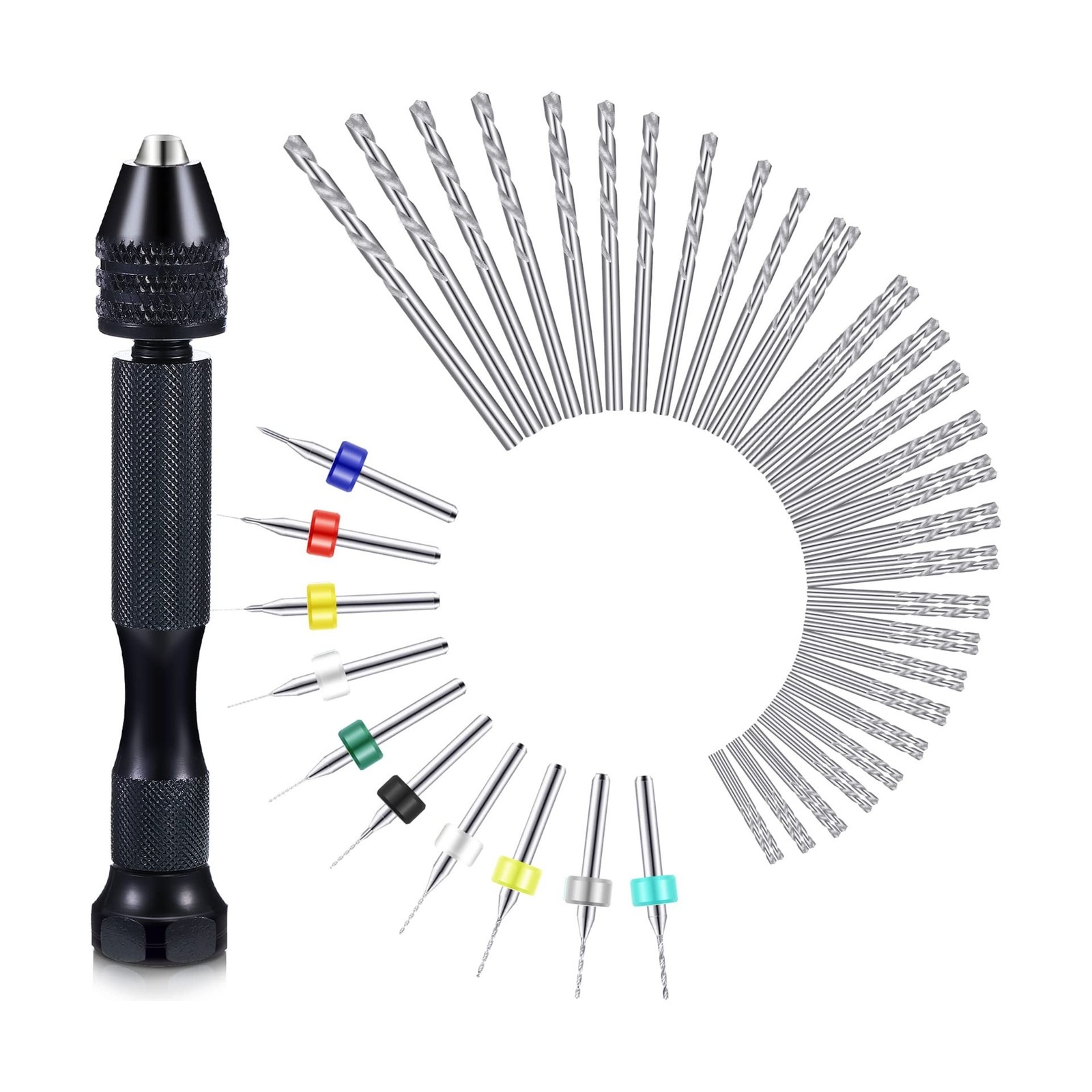 Mudder 57 Pcs Micro Drill Bits & Pin Vise Set 0.1-3mm, Black Mudder 57 Pcs Micro Drill Bits & Pin Vise Set 0.1-3mm, Black