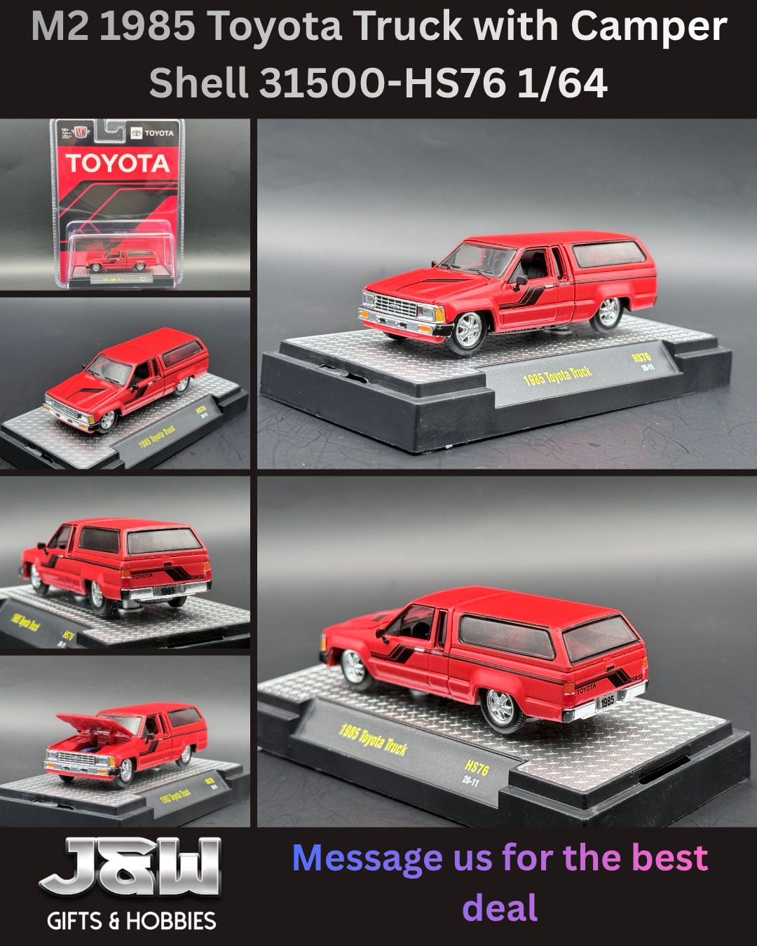 M2 1985 Toyota Truck with Camper Shell Hobby Exclusive 31500-HS76 1/64