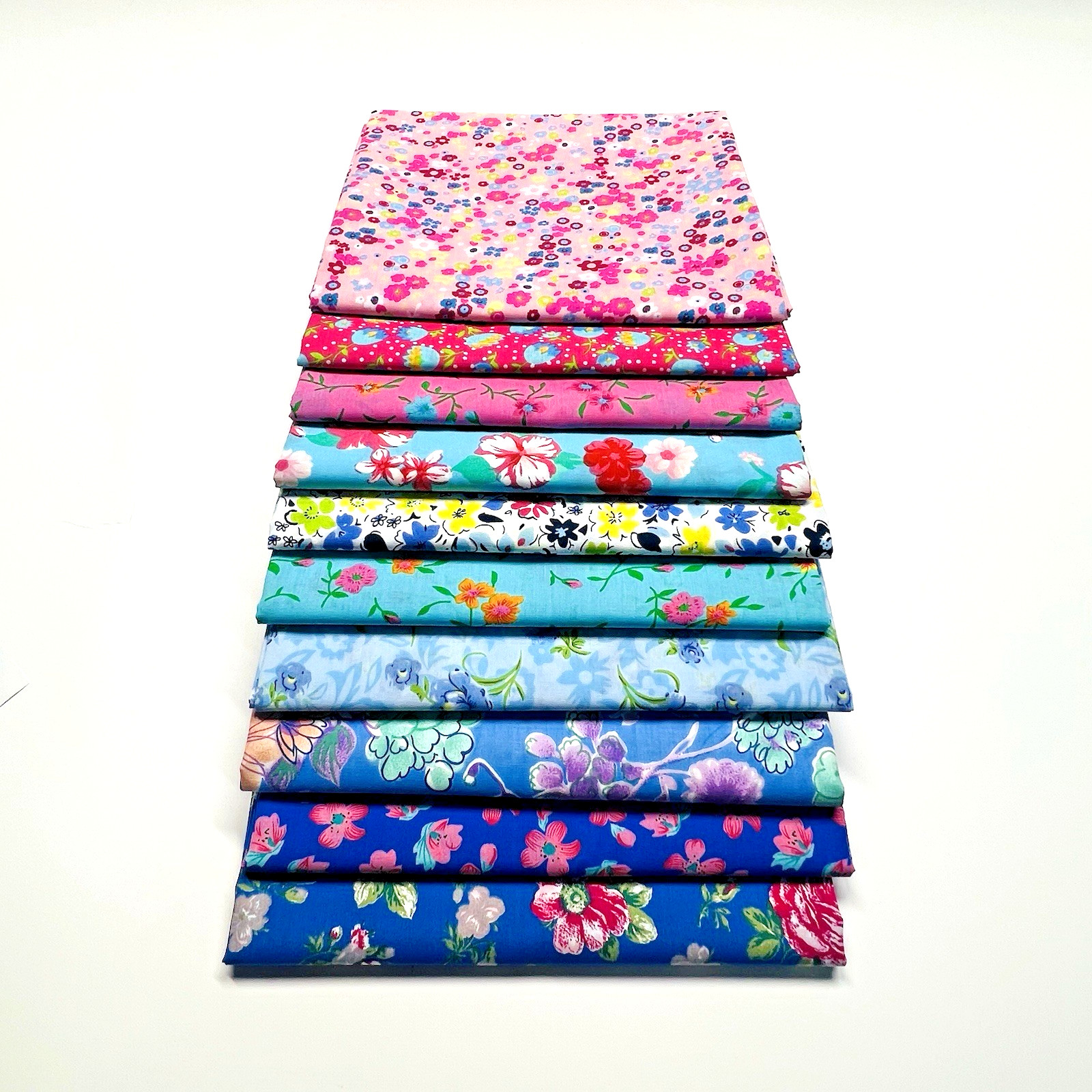 Cotton Floral Fabric Quilt Bundle # 30 / 1 Yard of Each Color / 10 yards for $15