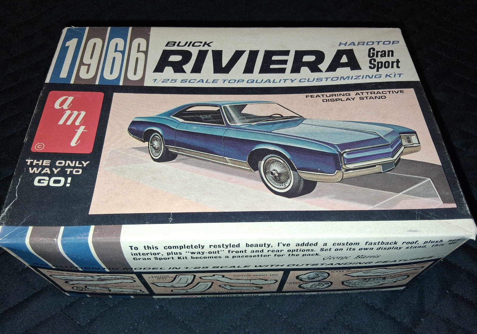 VINTAGE AMT 1966 BUICK RIVIERA GRAN SPORT 1/25 MODEL KIT