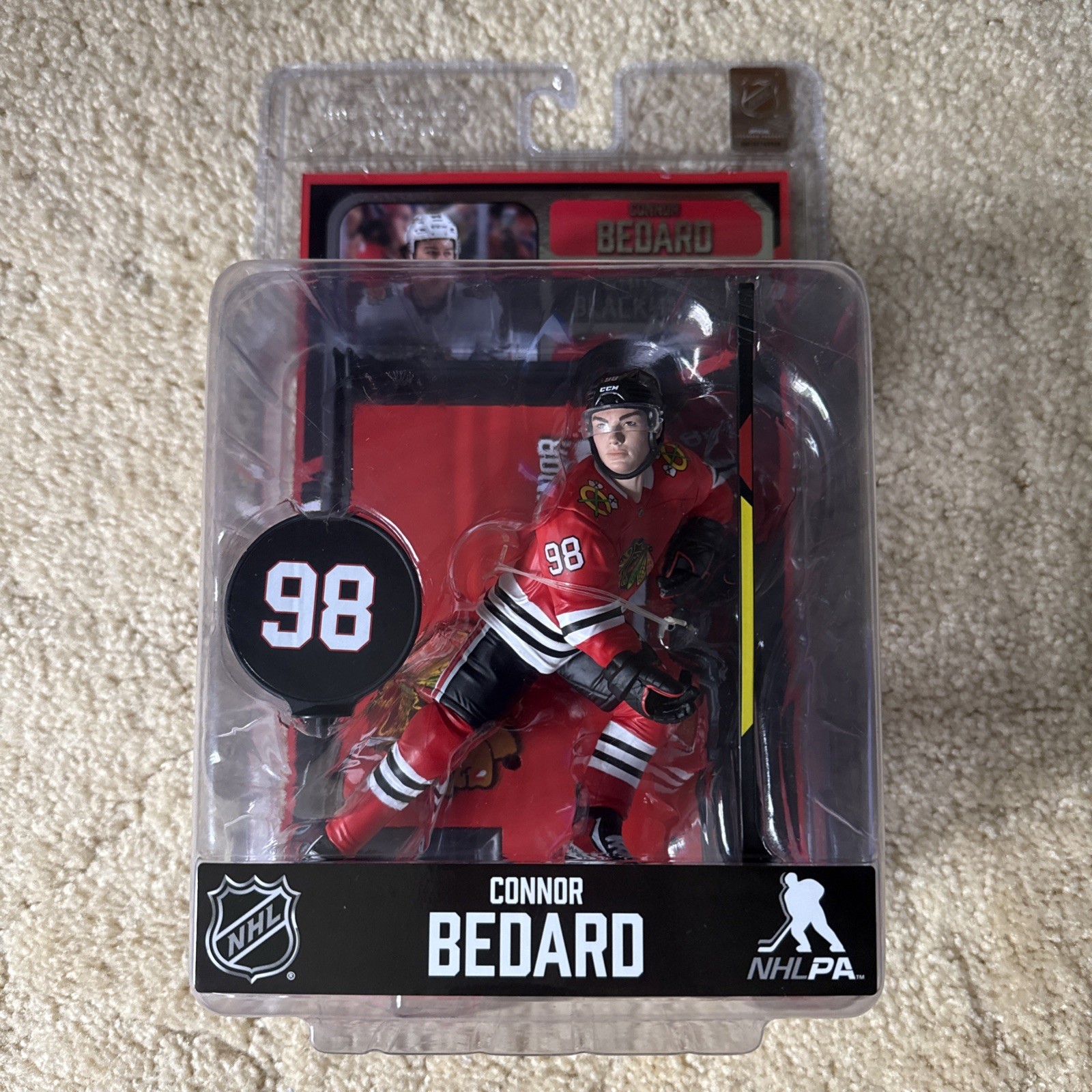 Connor Bedard Chicago Blackhawks Mcfarlane 2024 NHL Legacy Figure New