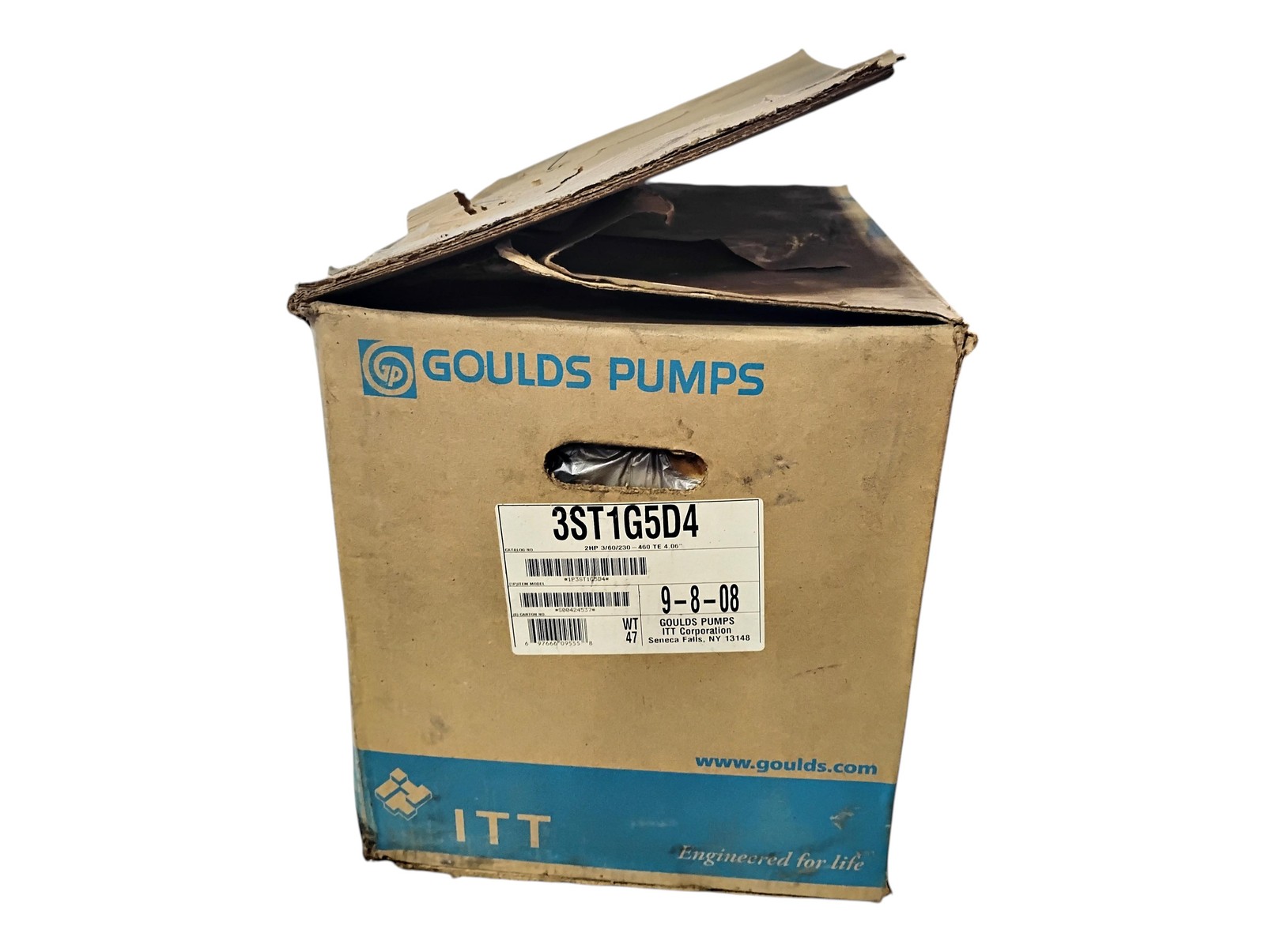 ITT Goulds Pumps 3ST1G5D4 230/460 V 1-1/2 x 2-6 2 HP NPE 316 SS Centrifugal Pump