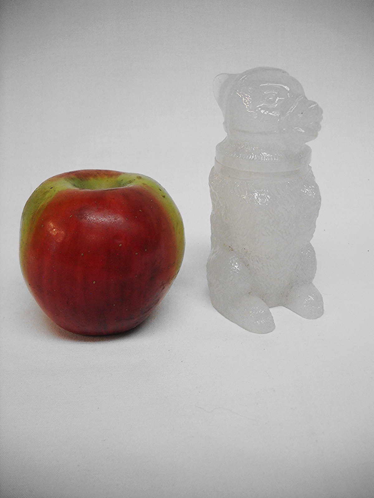 Rare BOSTON & SANDWICH CLAMBROTH GLASS FIGURAL BEAR  JAR /LID-STROUSE, NY-GOOD