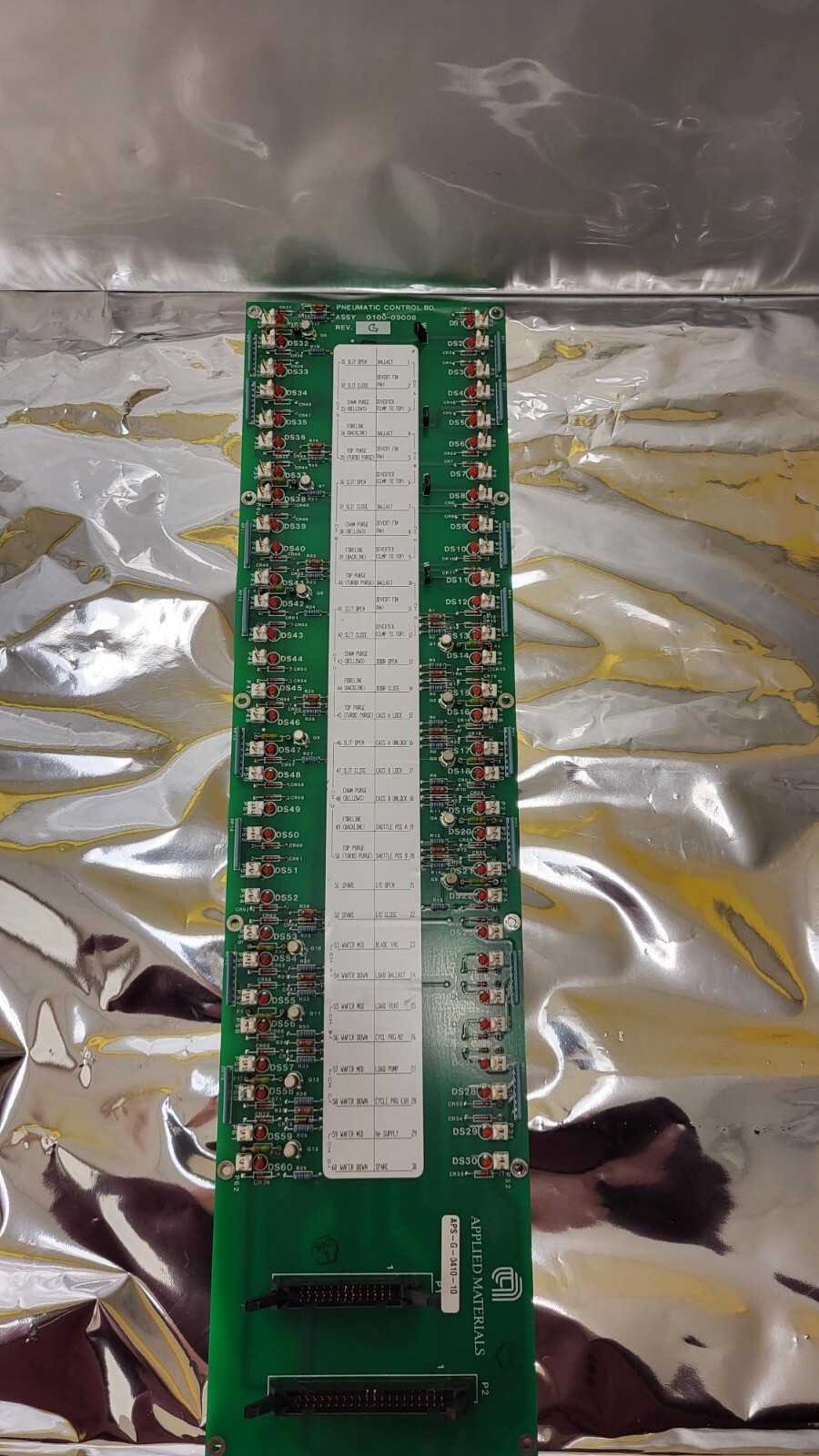 Applied Materials Pneumatic control board PCB P5000 AMAT 0100-09008 Applied Materials Pneumatic control board PCB P5000 AMAT 0100-09008