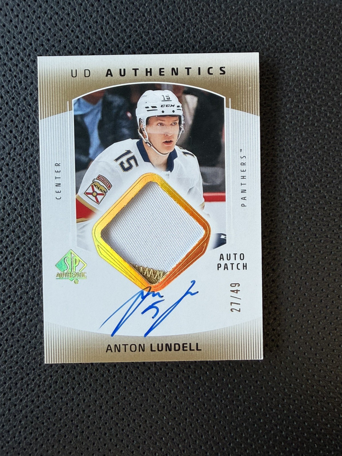 2025-26 SP Authentic Anton Lundell UDAP-AL Panthers UD Authentics Auto Patch /49 2025-26 SP Authentic Anton Lundell UDAP-AL Panthers UD Authentics Auto Patch /49
