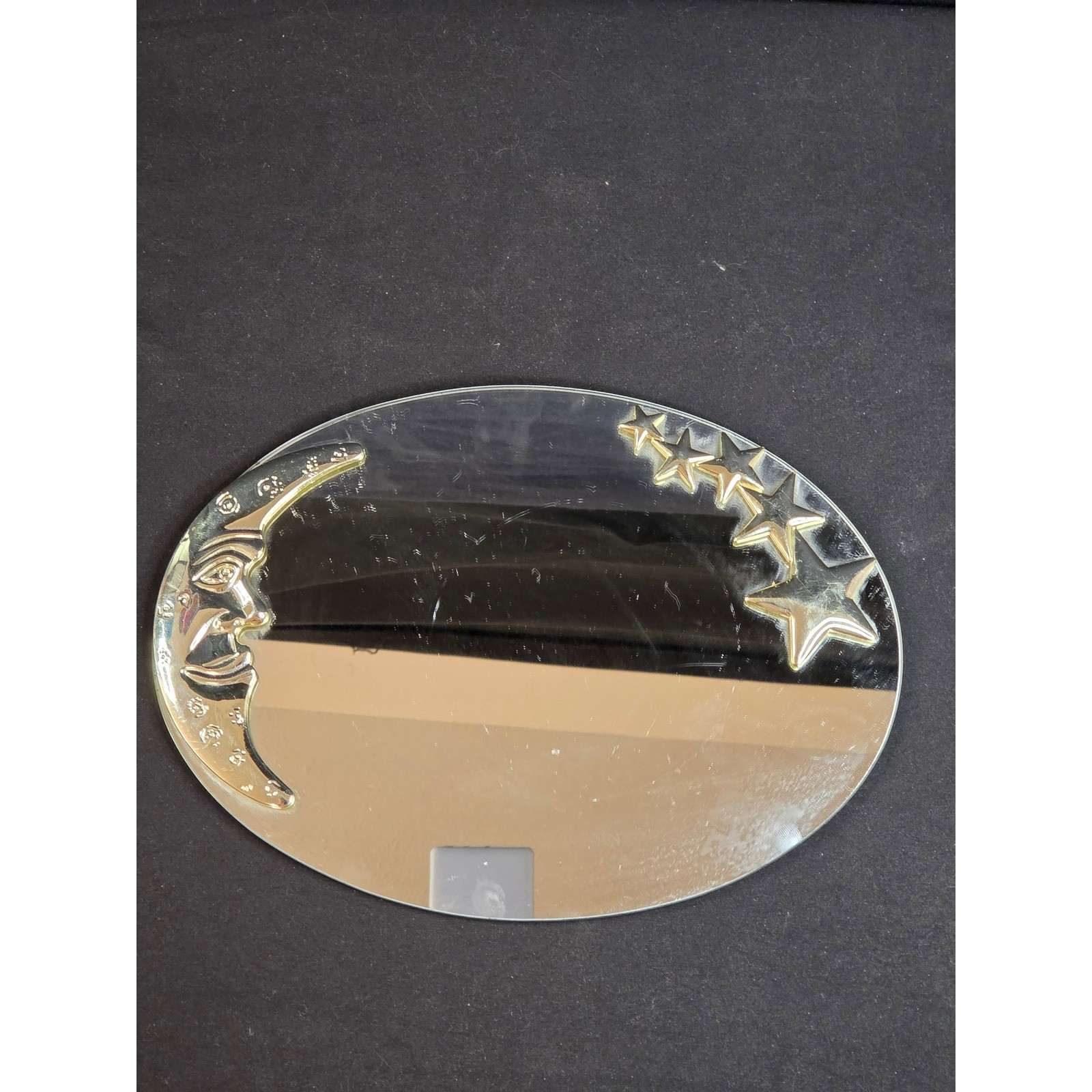 Vintage Celestial Oval Mirror Tray Gold Crescent Moon and Stars Vanity Decor 10 Vintage Celestial Oval Mirror Tray Gold Crescent Moon and Stars Vanity Decor 10