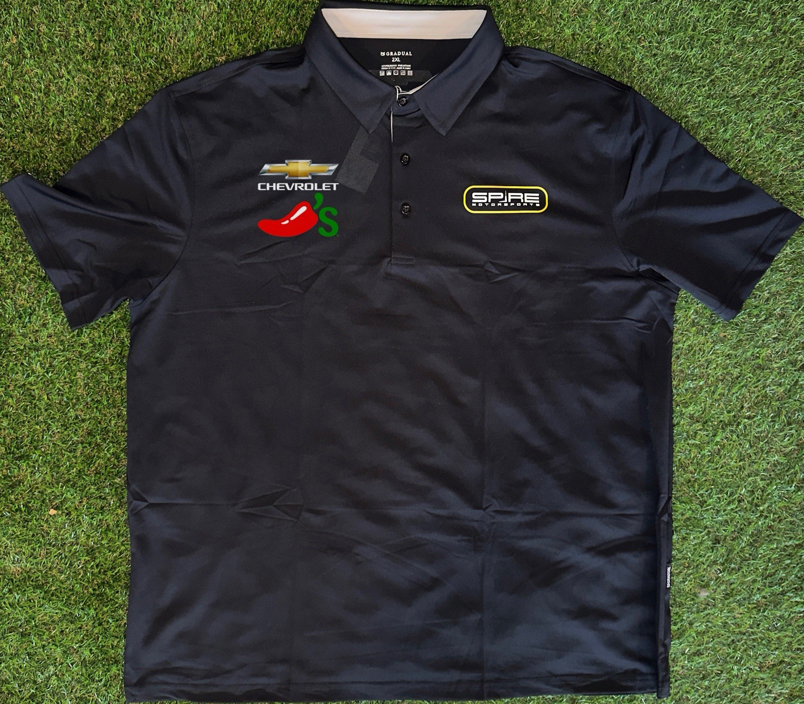 2026 Carson Hocevar Spire Motorsports Chevrolet / Chili’s Fan Day Polo (3XL) 2026 Carson Hocevar Spire Motorsports Chevrolet / Chili’s Fan Day Polo (3XL)