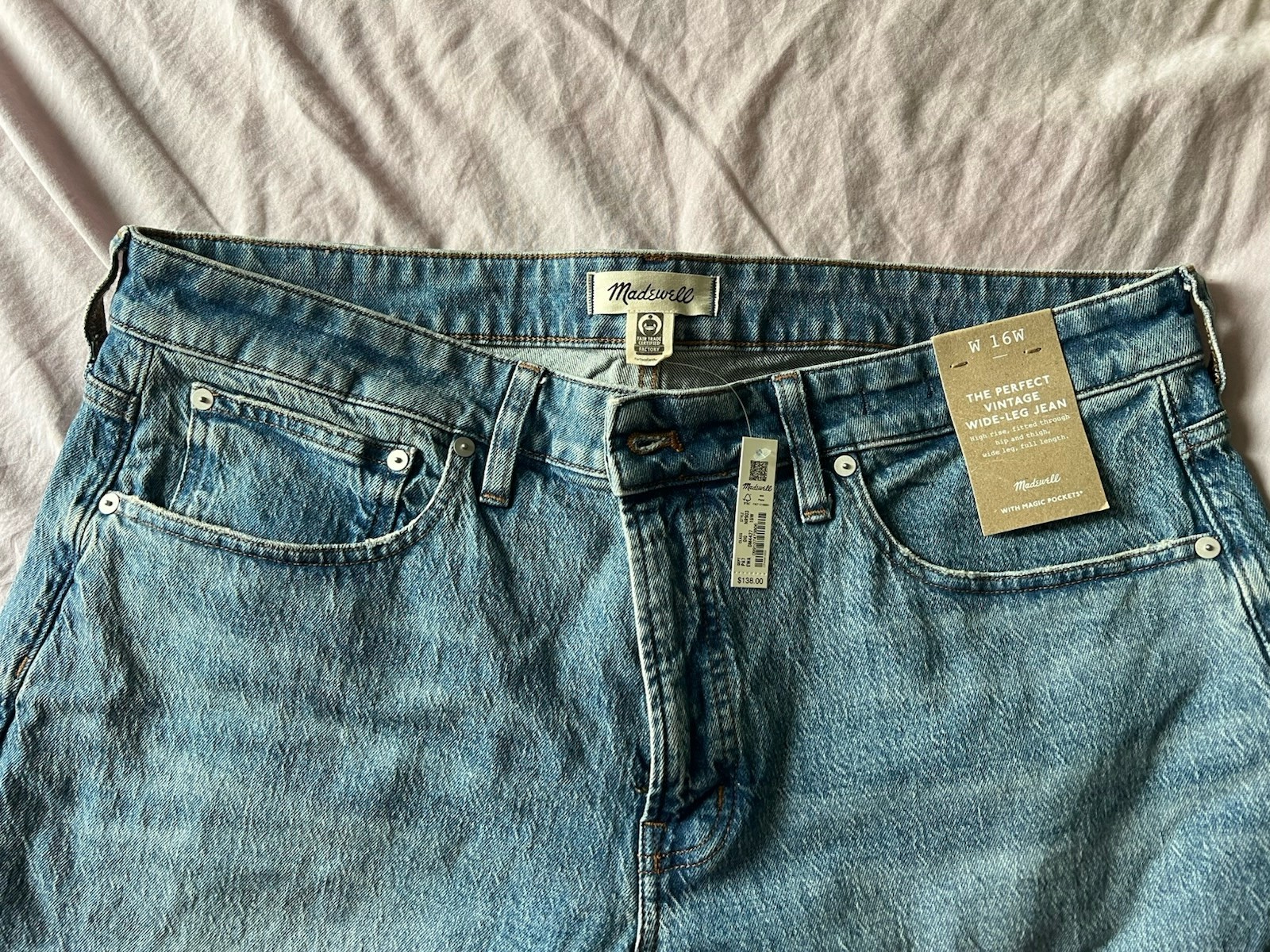 Madewell Perfect Vintage Wide-Leg High Rise Medium Wash Denim Jeans 16W Madewell Perfect Vintage Wide-Leg High Rise Medium Wash Denim Jeans 16W