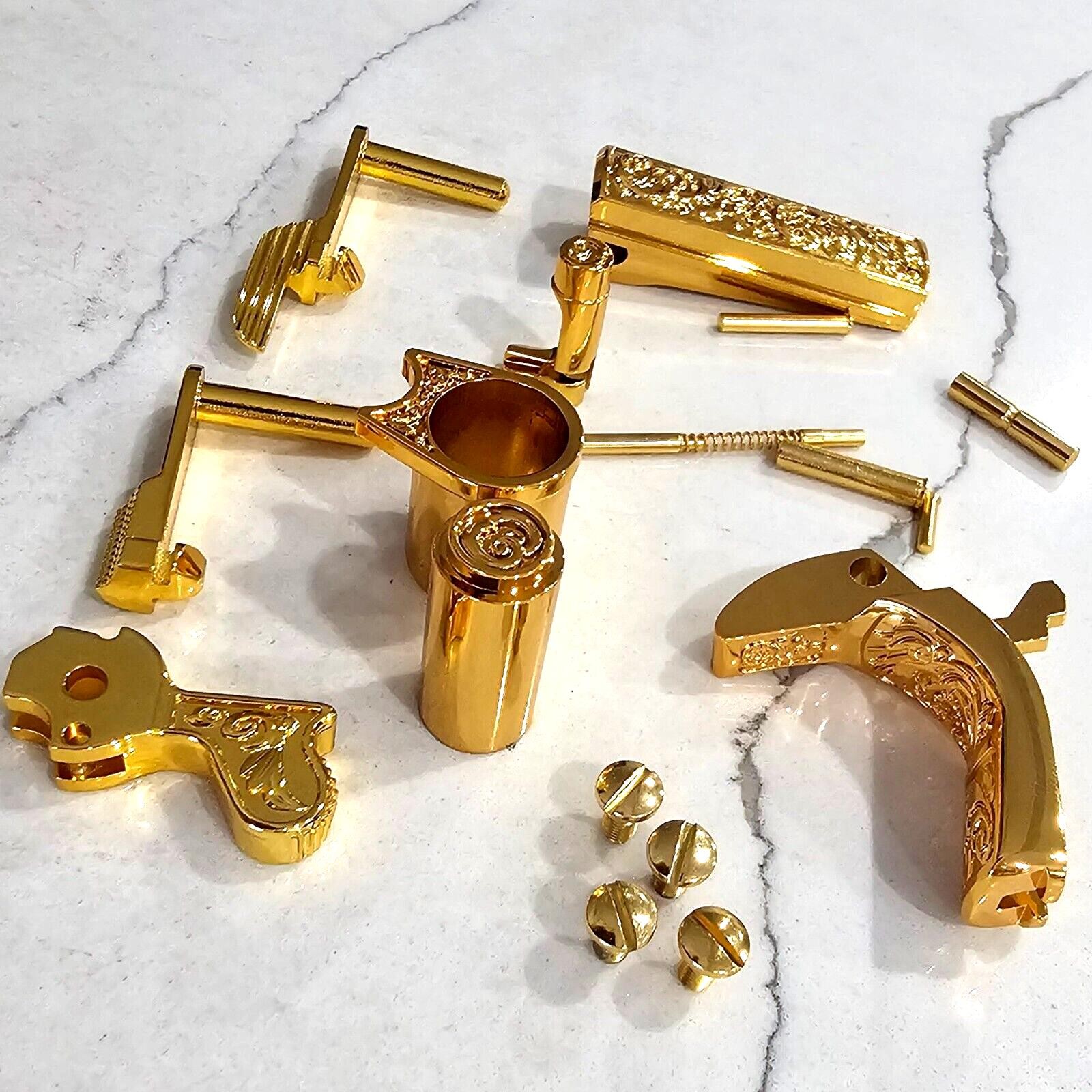 Polished 24K Gold Plated 1911 Full-Size Parts Kit – Compatible with Colt, Kimber Polished 24K Gold Plated 1911 Full-Size Parts Kit – Compatible with Colt, Kimber