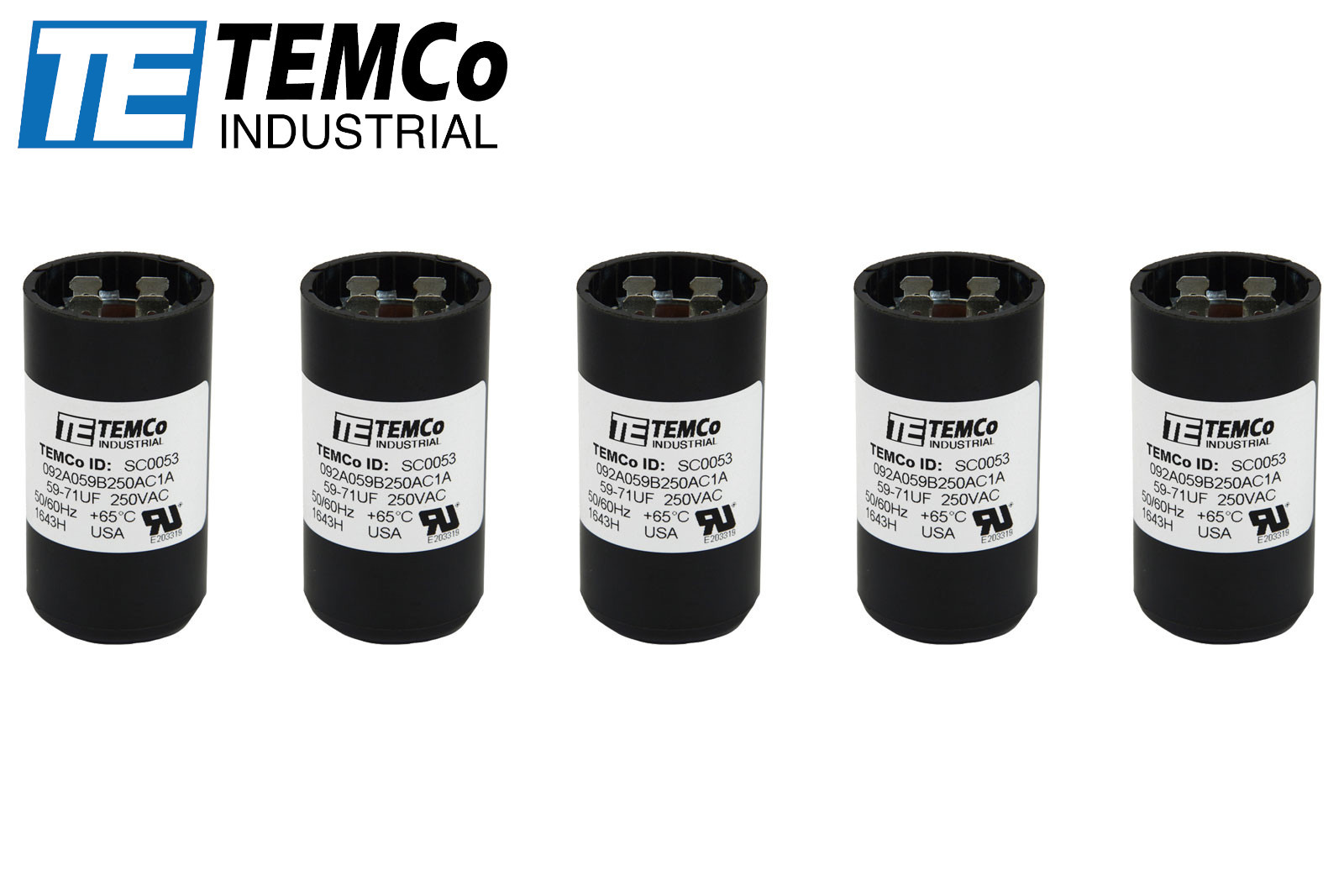TEMCo 59-71 uf/MFD 220-250 VAC volts Round Start Capacitor 50/60 Hz -Lot-5