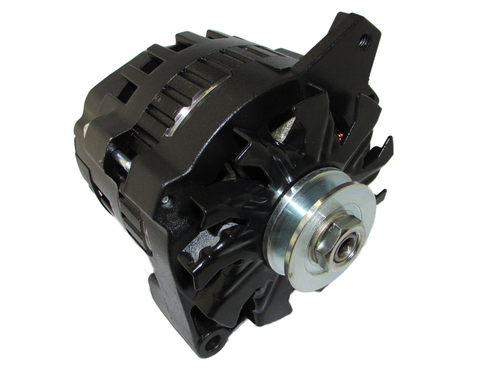 NEW HIGH OUTPUT BLACK ALTERNATOR FIT GM CHEVY PONTIAC 65-85 1-WIRE 110 AMP