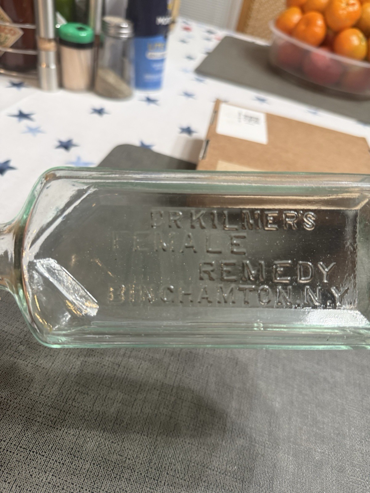 Antique Dr. Kilmer’s Female Remedy Aqua Glass Bottle RARE