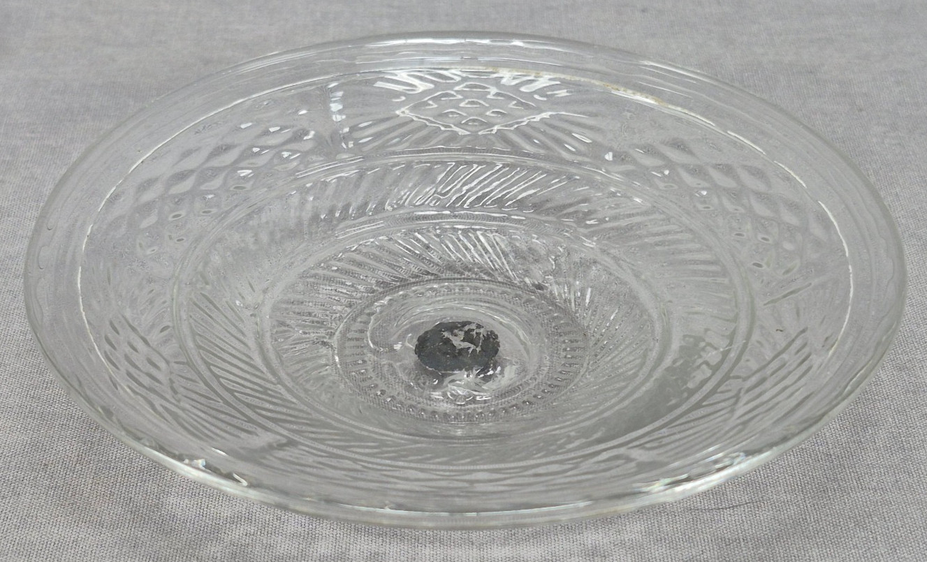 Boston & Sandwich GIII-22 Blown Three Mold Flint Glass Pan Circa 1825-1840 Boston & Sandwich GIII-22 Blown Three Mold Flint Glass Pan Circa 1825-1840