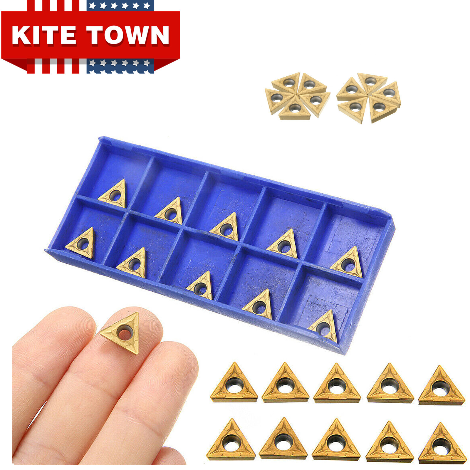10pcs TCMT21.51 TCMT110204 Carbide Turning Inserts Lathe Cutter Blades