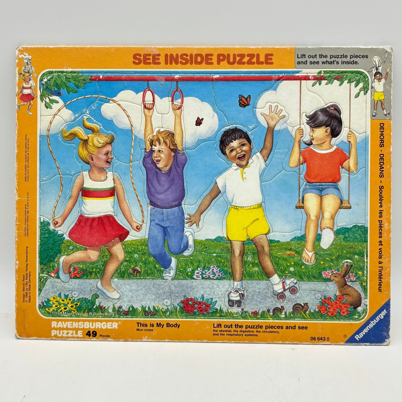Vintage 1988 Ravensburger This Is My Body See Inside Puzzle 49 Pc Anatomy