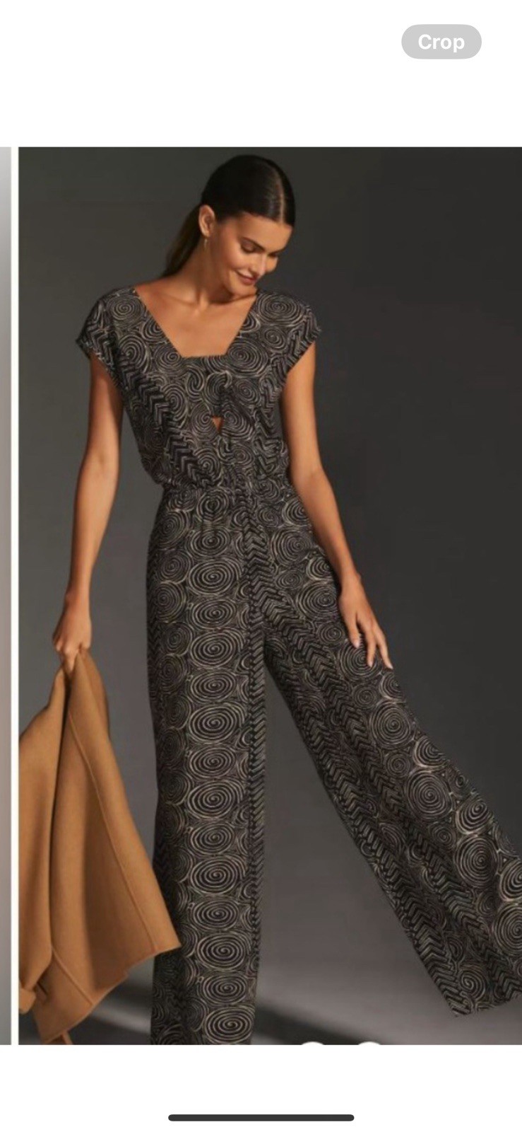 NWT Anthropologie size S jumpsuit inseam 30” tracy reese cutout slit in legs