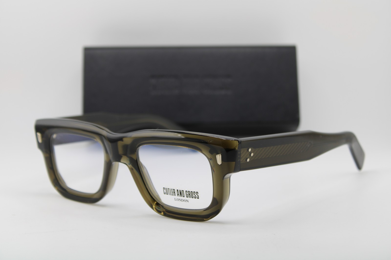 NEW CUTLER AND GROSS CGOP 1402 03 CLEAR OLIVE AUTHENTIC EYEGLASSES 50-23 NEW CUTLER AND GROSS CGOP 1402 03 CLEAR OLIVE AUTHENTIC EYEGLASSES 50-23