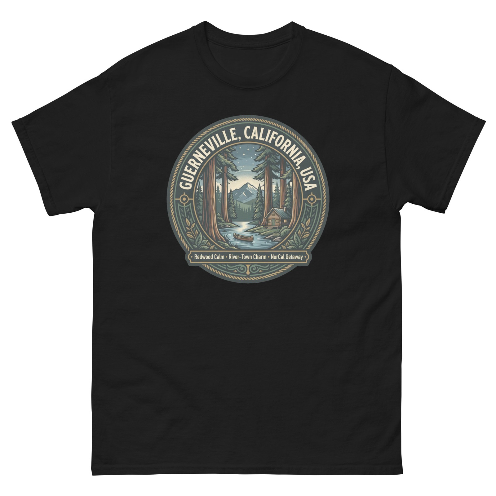 Guerneville California Redwood Graphic T-Shirt Unisex Travel Tee