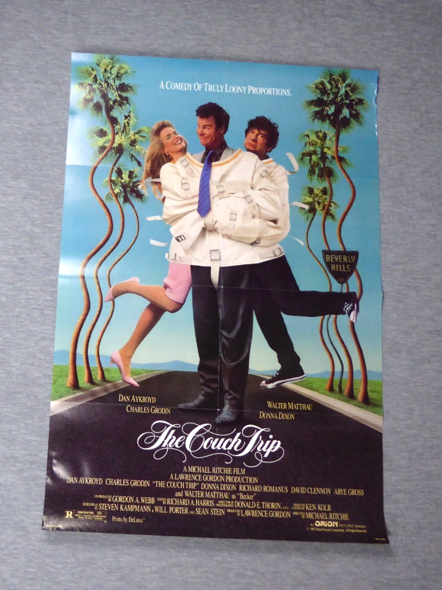 The Couch Trip Lobby Movie Poster One Sheet Comedy 1987 Dan Aykroyd Folded