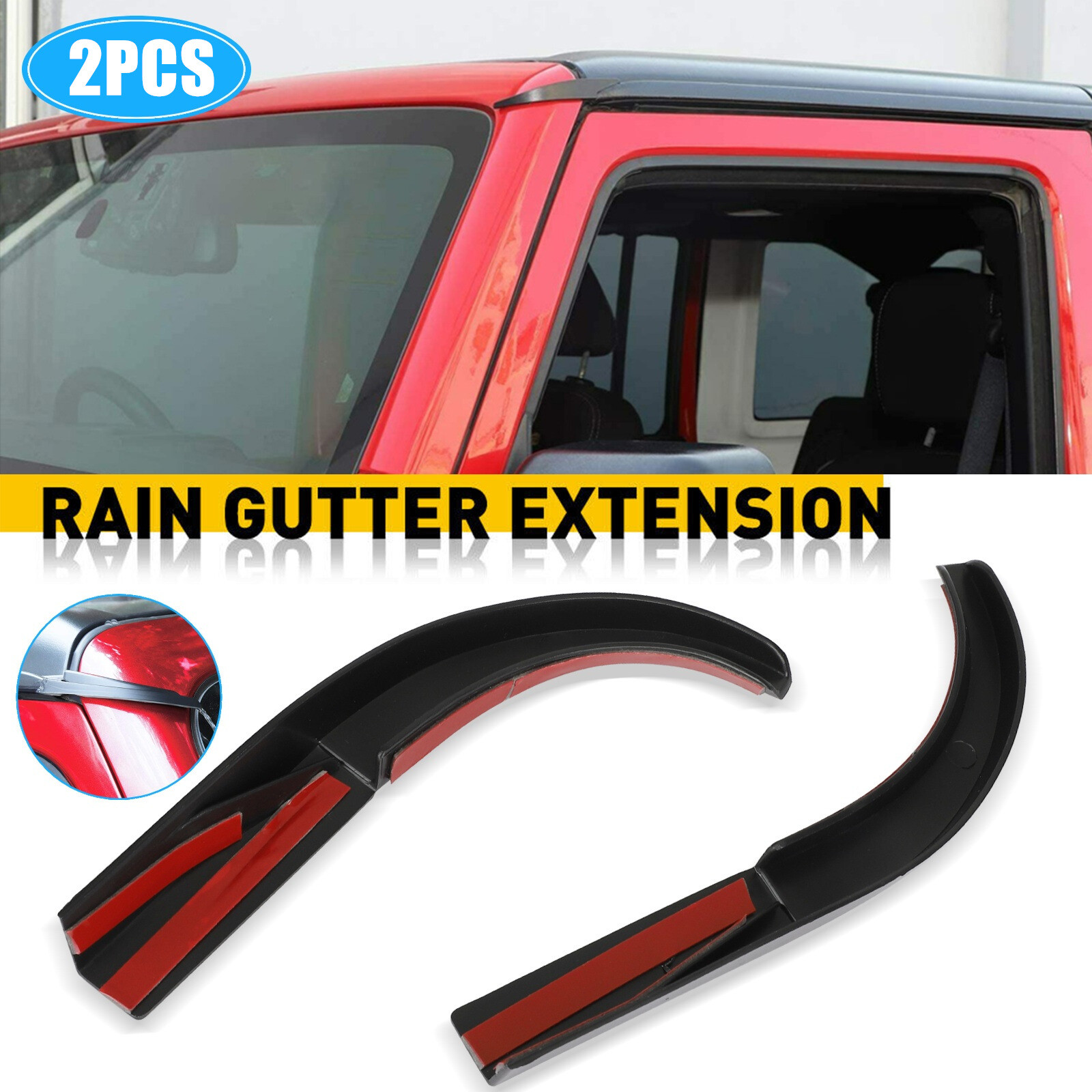 For 2007-2018 Jeep Wrangler JK Accessories Water Rain Diverters Gutter Extension For 2007-2018 Jeep Wrangler JK Accessories Water Rain Diverters Gutter Extension