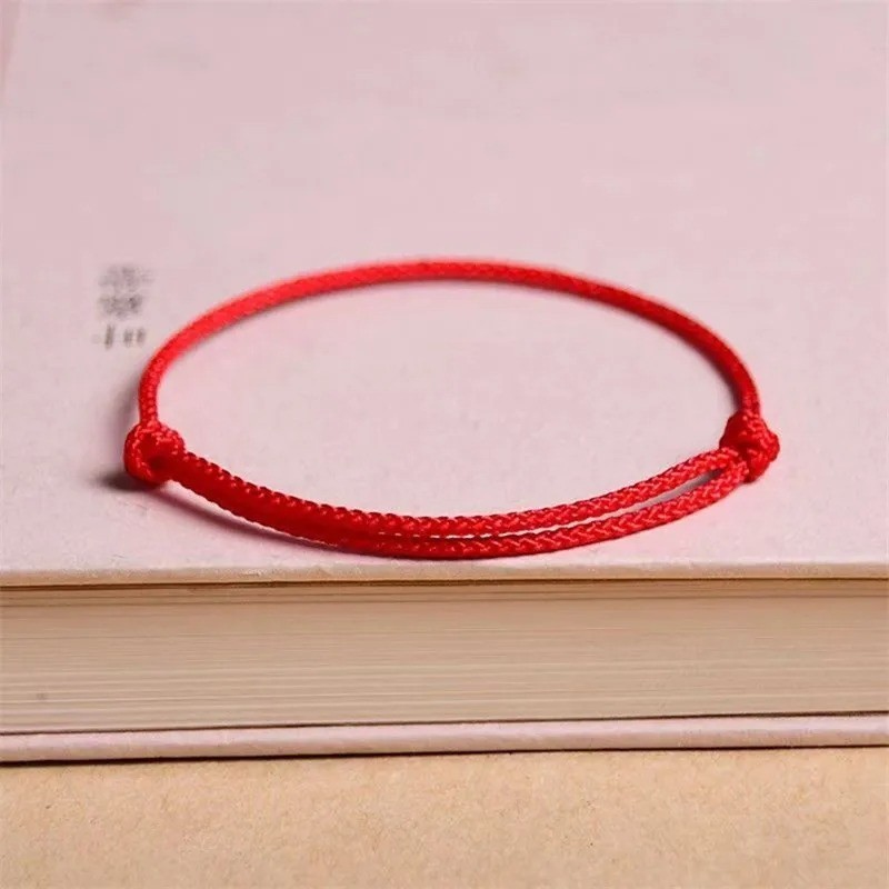 Handmade Red String Lucky Knot Bracelet 1.5mm Adjustable Couples Protection Gift