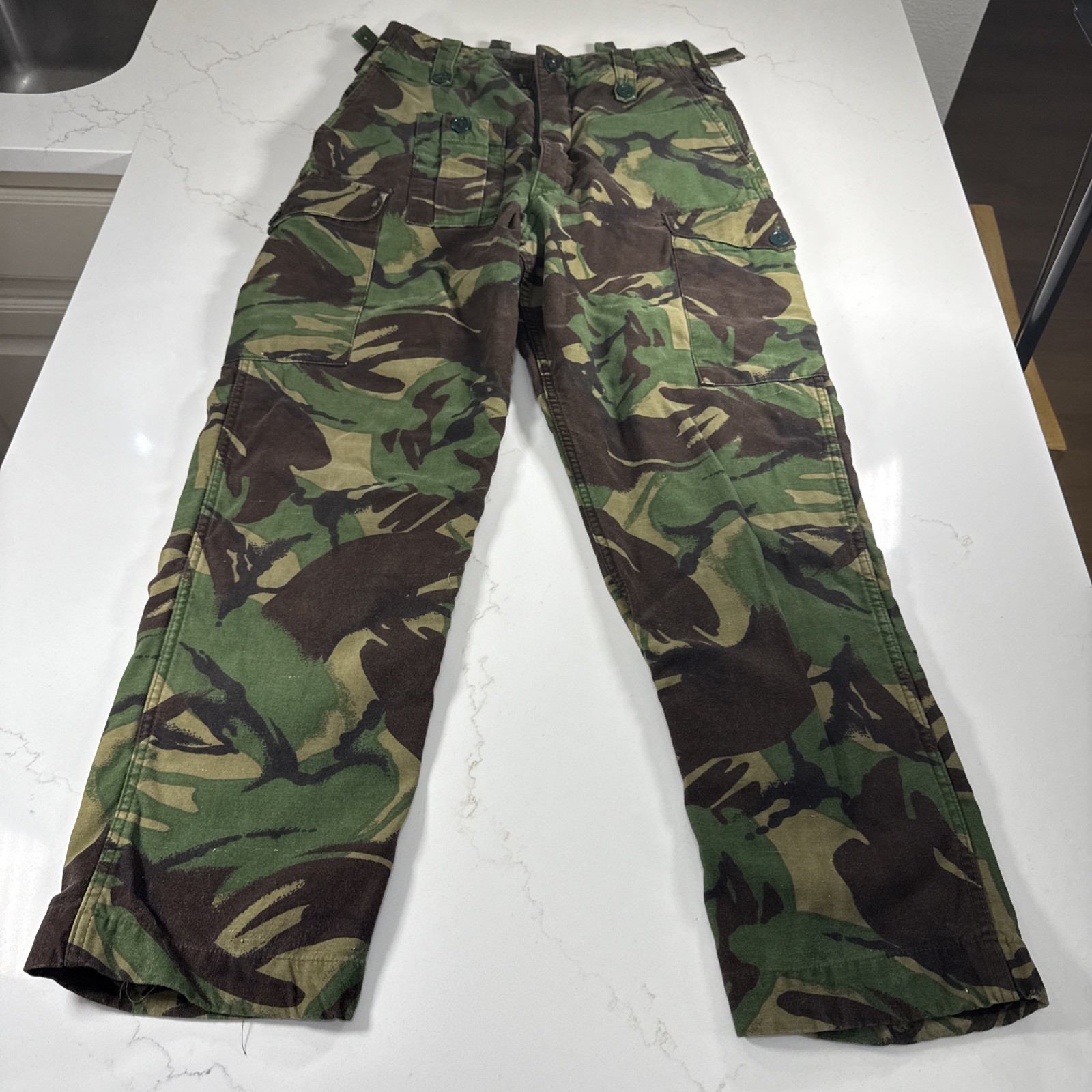 Vintage British Army 1968 Pattern DPM Combat Trousers Camo Cargo Pants Sz 28x29