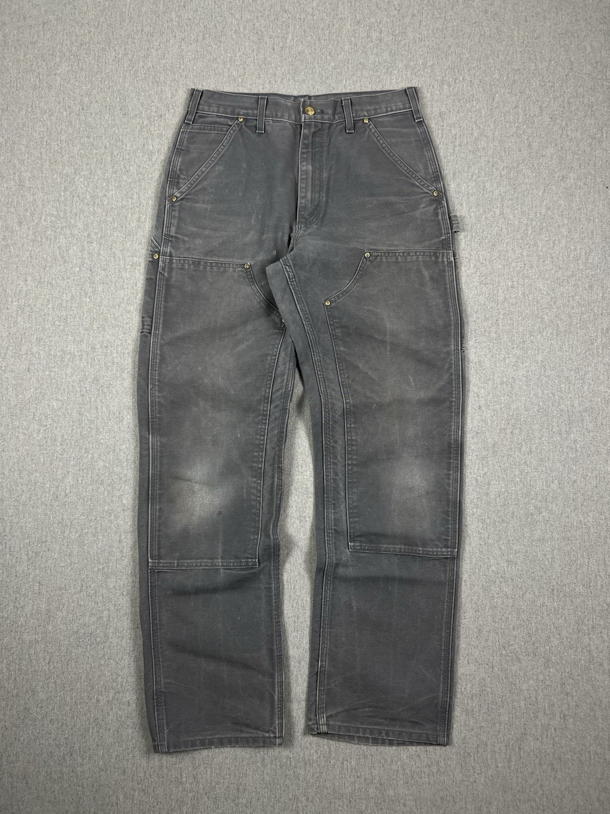 Carhartt - 1990's Double Knee Trashed Distressed Workwear Pants Made USA Size M