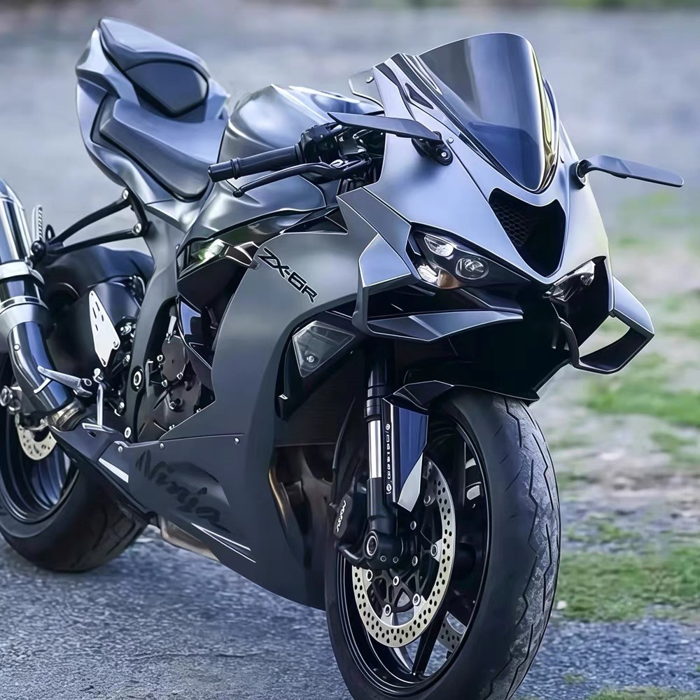 Front Bumper Winglet Spoiler Kit For Kawasaki Ninja ZX-6R 2024-2026 Matte black Front Bumper Winglet Spoiler Kit For Kawasaki Ninja ZX-6R 2024-2026 Matte black