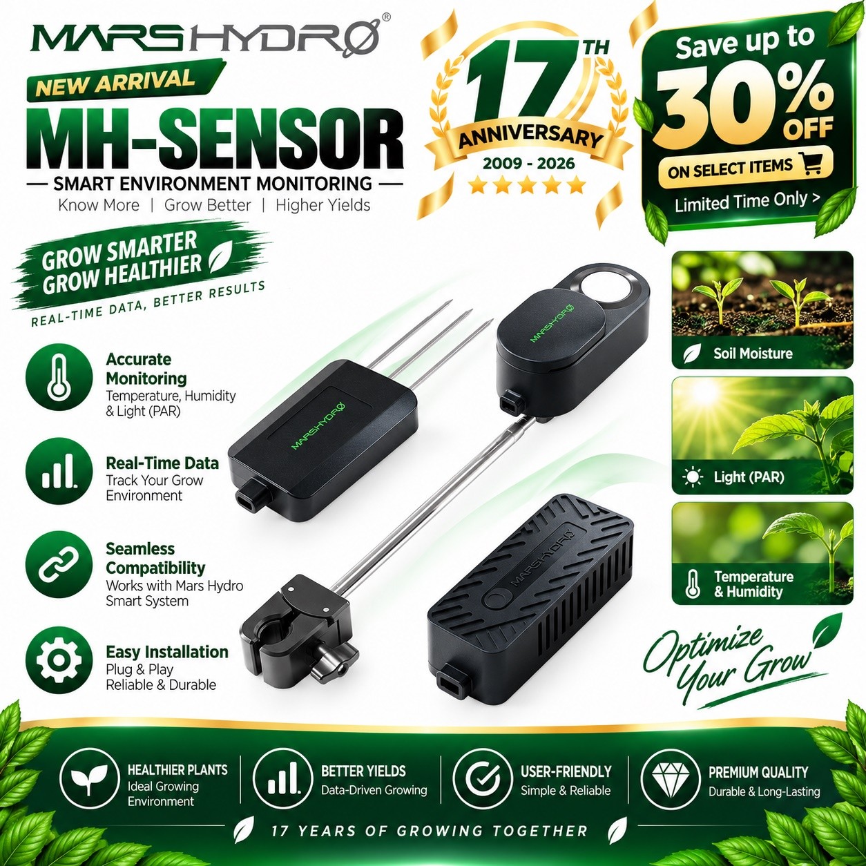 2026 Mars Hydro PPFD, CO₂, and Soil Sensors for Smart iControl & iHub Pro 2026 Mars Hydro PPFD, CO₂, and Soil Sensors for Smart iControl & iHub Pro