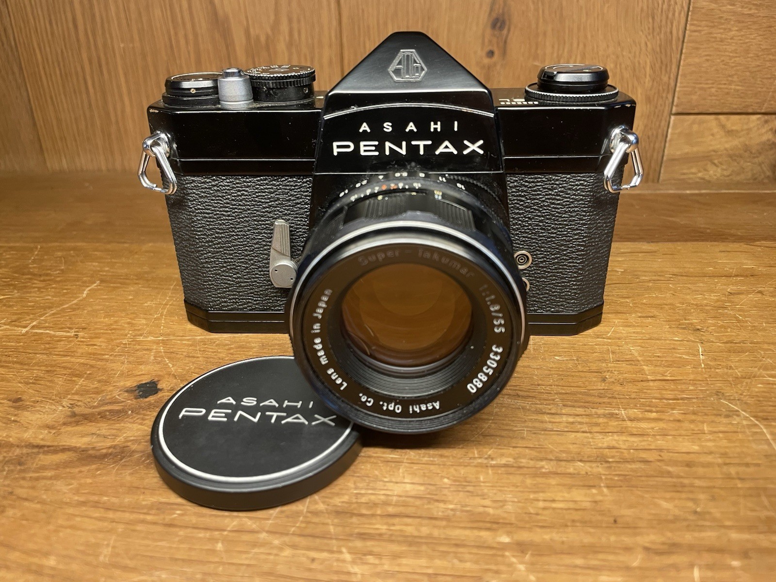 *Rare Black : Near Mint ++* Pentax SL Film Camera Super Takumar 55mm F/1.8 / JPN