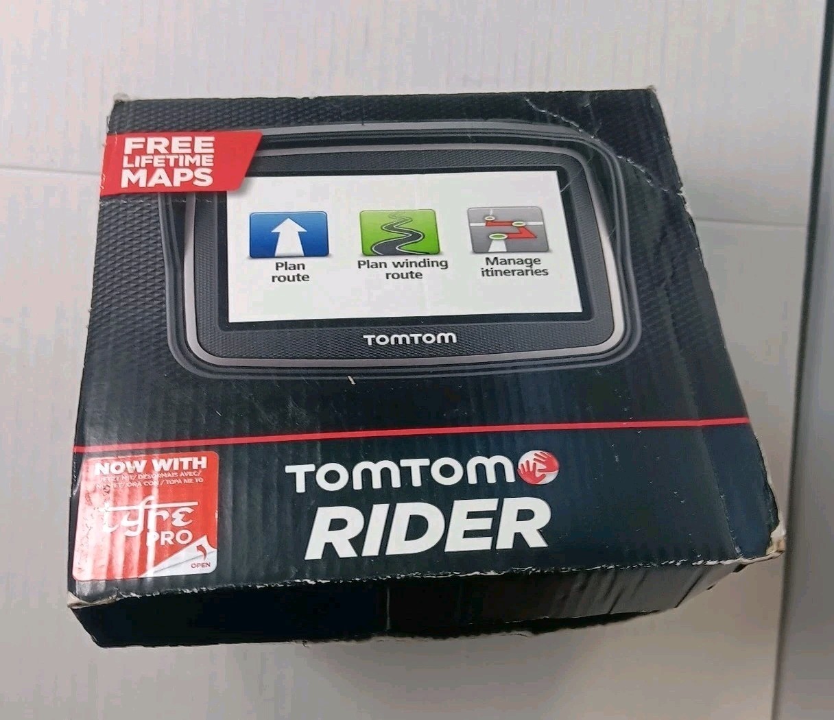 TomTom Rider 4GD00 Motorcycle GPS In Box Lifetime Maps Tyre Pro TomTom Rider 4GD00 Motorcycle GPS In Box Lifetime Maps Tyre Pro