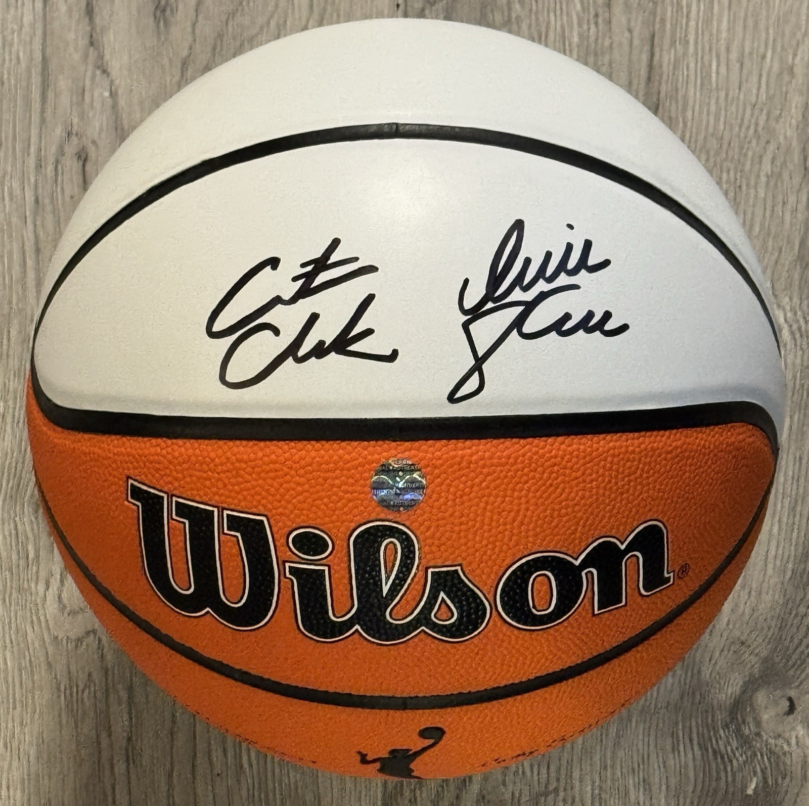 Caitlin Clark - Sophie Cunningham - DUAL Autographed Full Size Basketball w/COA Caitlin Clark - Sophie Cunningham - DUAL Autographed Full Size Basketball w/COA