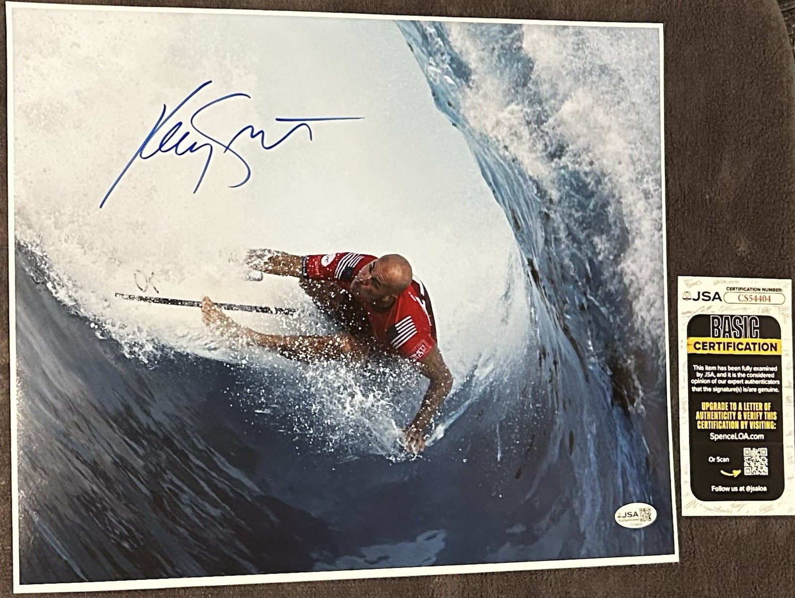 Kelly Slater SIGNED 11x14 Photo JSA COA Autographed Surfing GOAT World Champion Kelly Slater SIGNED 11x14 Photo JSA COA Autographed Surfing GOAT World Champion