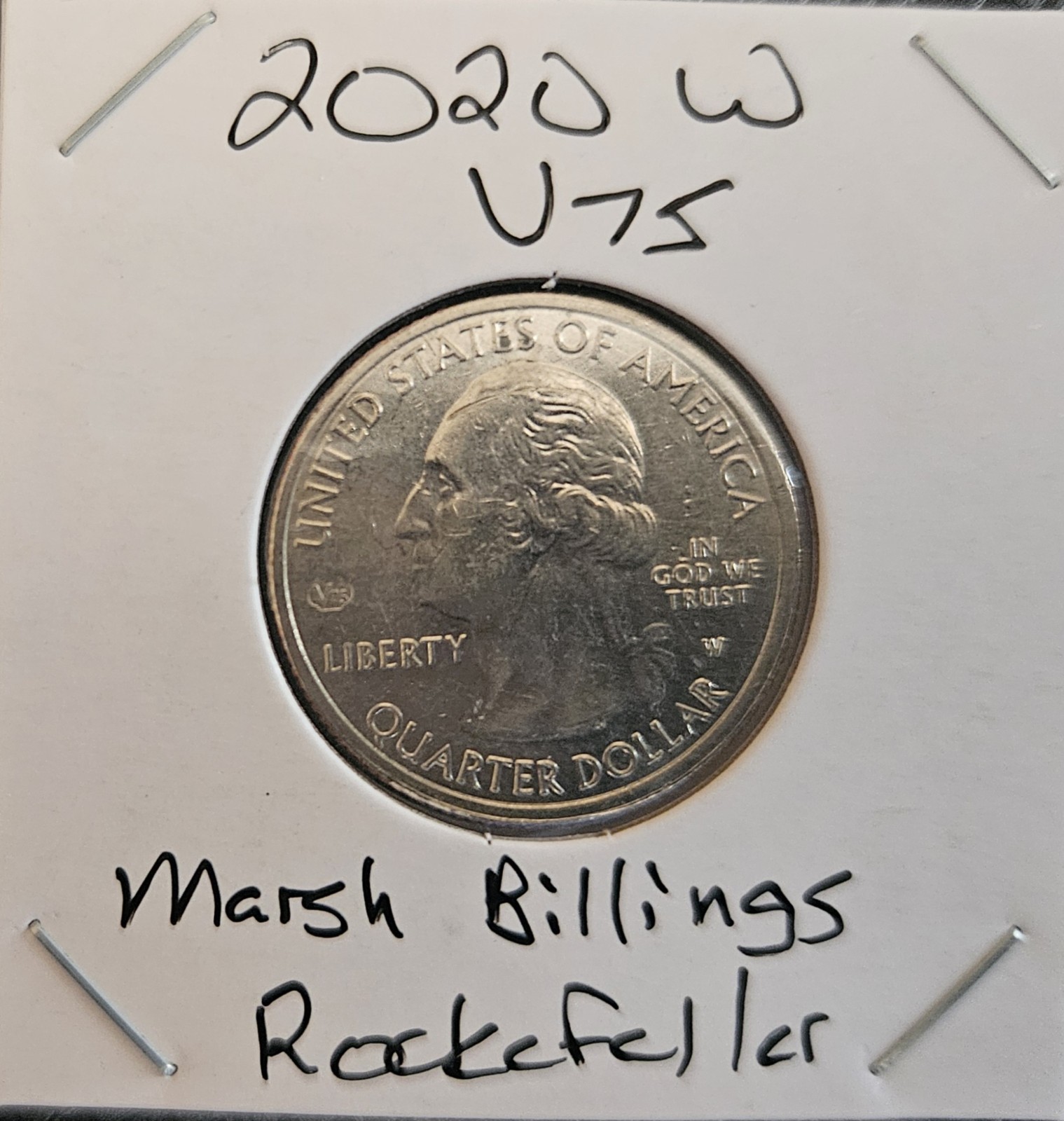 2020 W Marsh Billings Rockefeller Vermont V75 Privy Mark West Point Quarter 😯😲