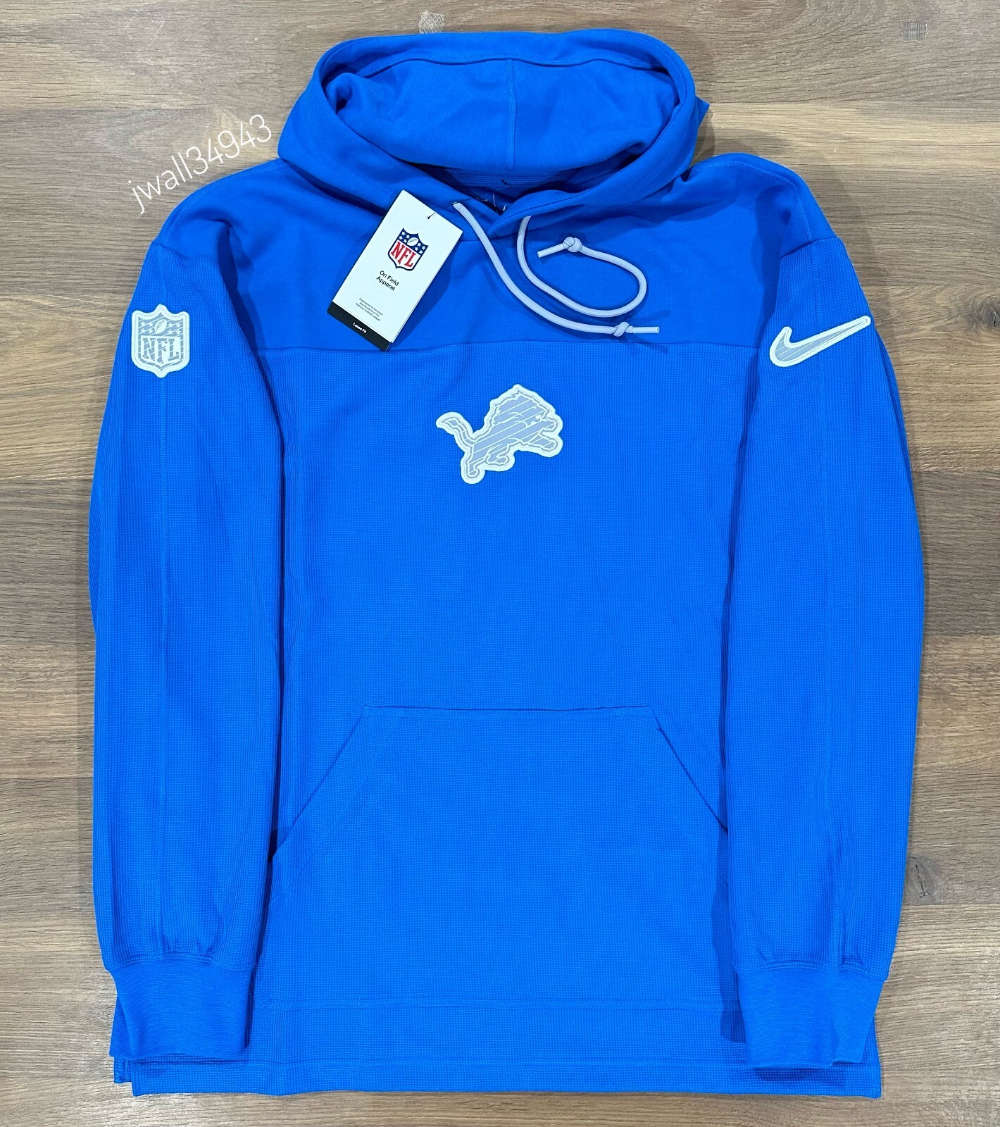 Detroit Lions AUTHENTIC Nike Sideline Jersey Pullover Hoodie Men\'s Honolulu Blue Detroit Lions AUTHENTIC Nike Sideline Jersey Pullover Hoodie Men\'s Honolulu Blue