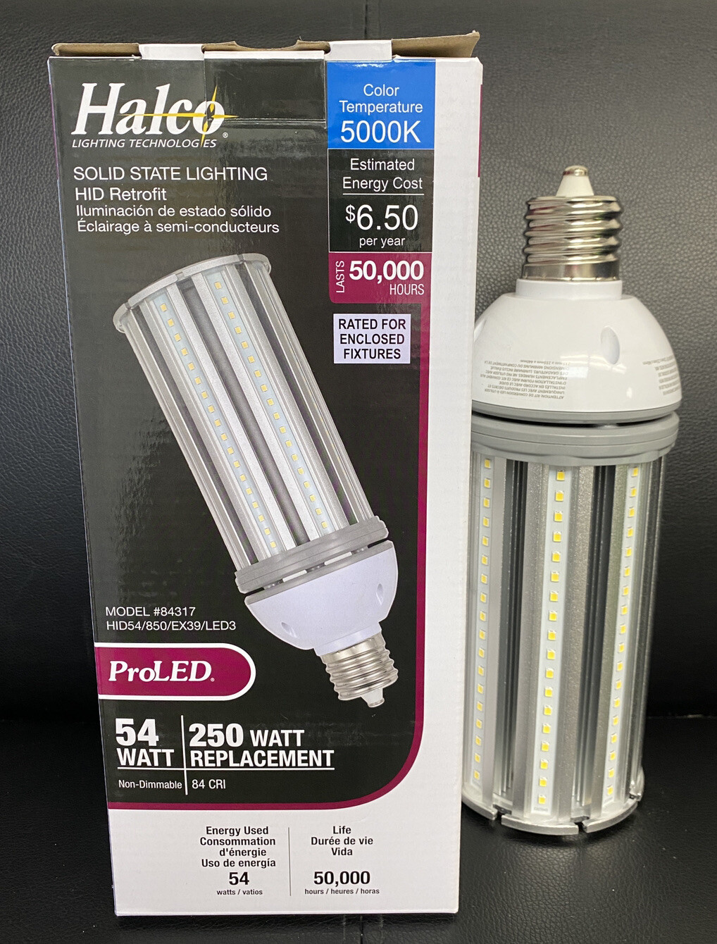 HALCO 84317 PROLED 250 Watt Replacement 54W HID54/850/EX39/LED3 *NEW IN BOX* HALCO 84317 PROLED 250 Watt Replacement 54W HID54/850/EX39/LED3 *NEW IN BOX*