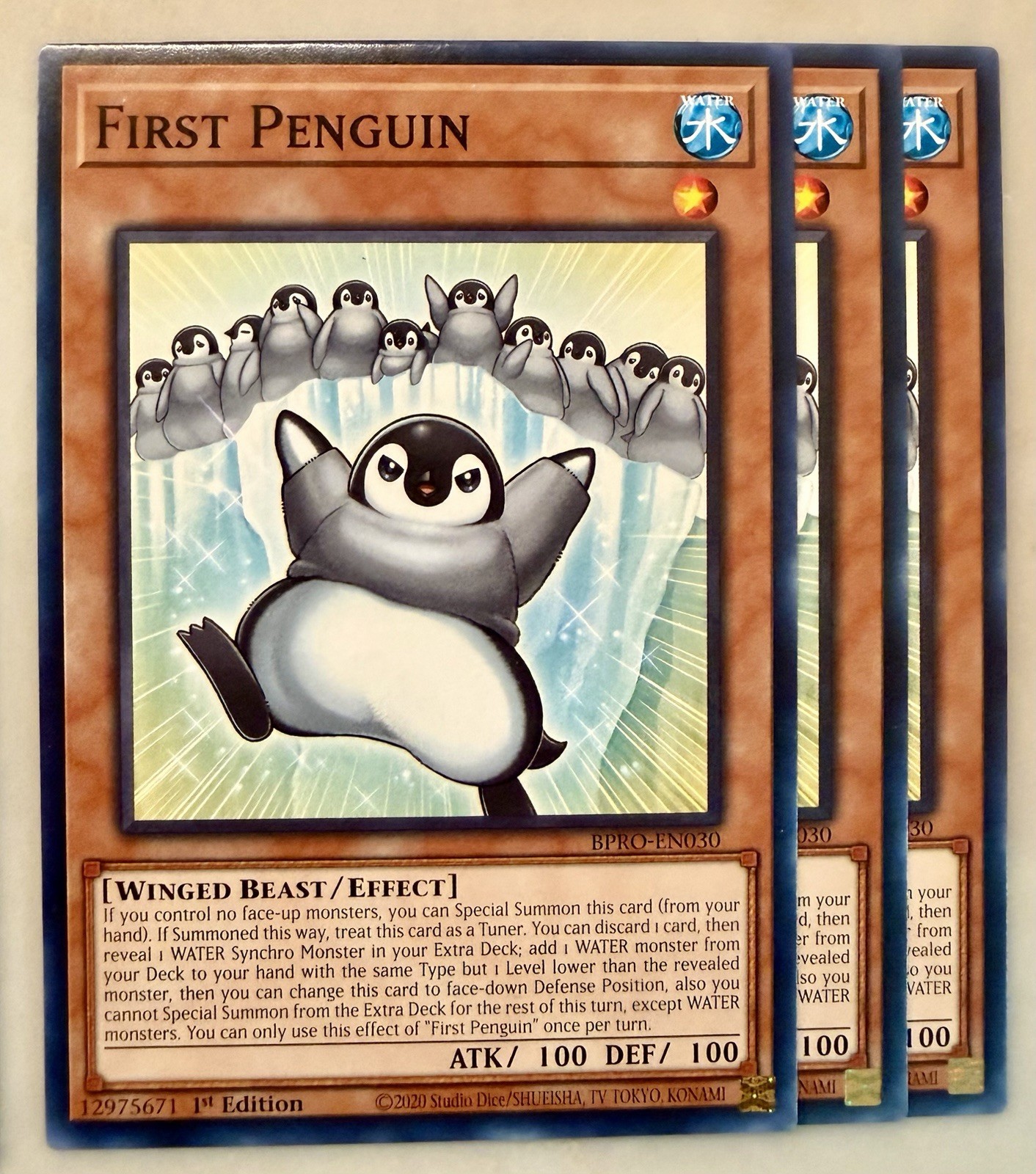 Yugioh 3x First Penguin BPRO-EN030 Common 1st Ed NM Yugioh 3x First Penguin BPRO-EN030 Common 1st Ed NM