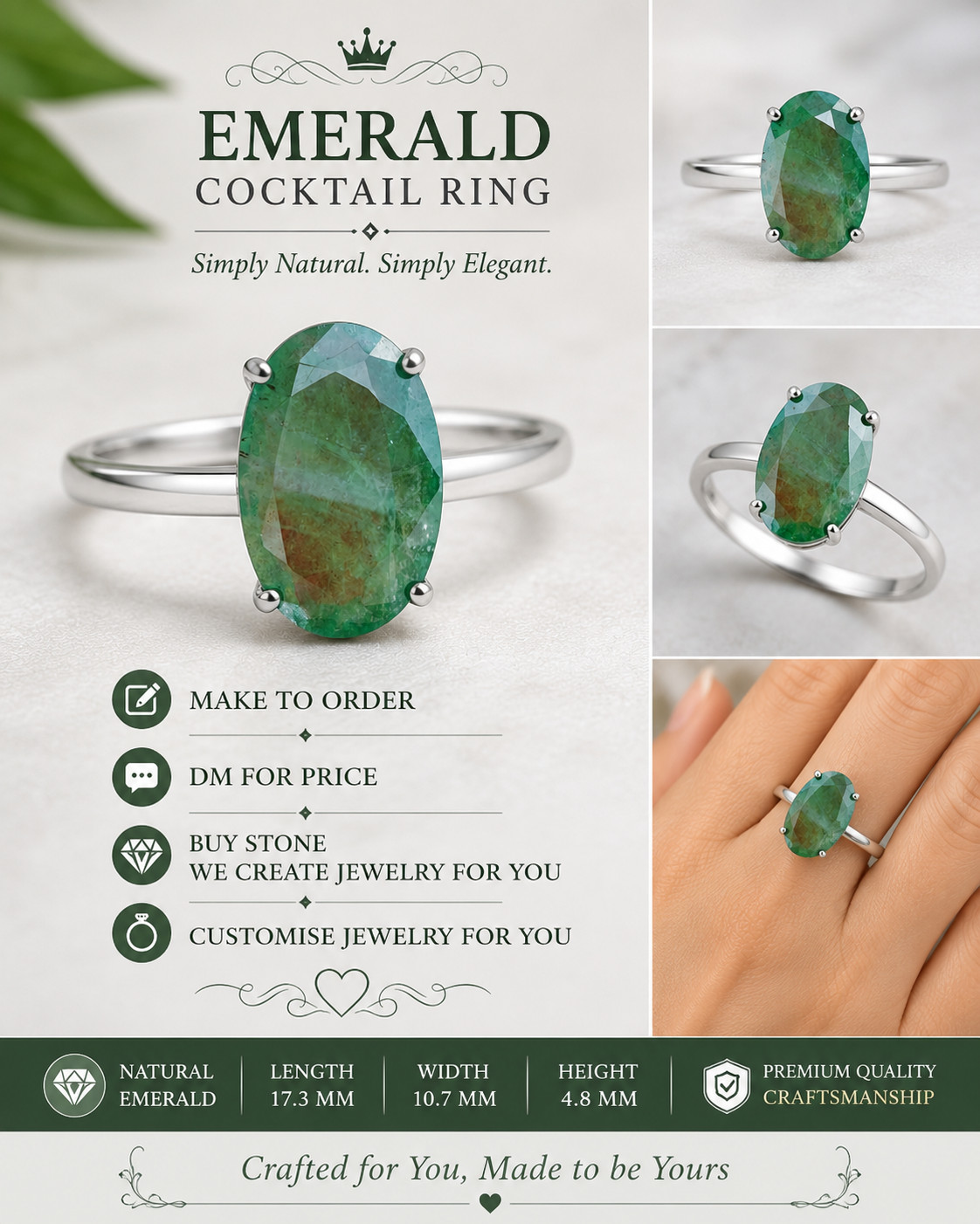 6.01Ct CertiFied Natural Zambian Emerald Loose Oval Faceted Green Ring Gemstone