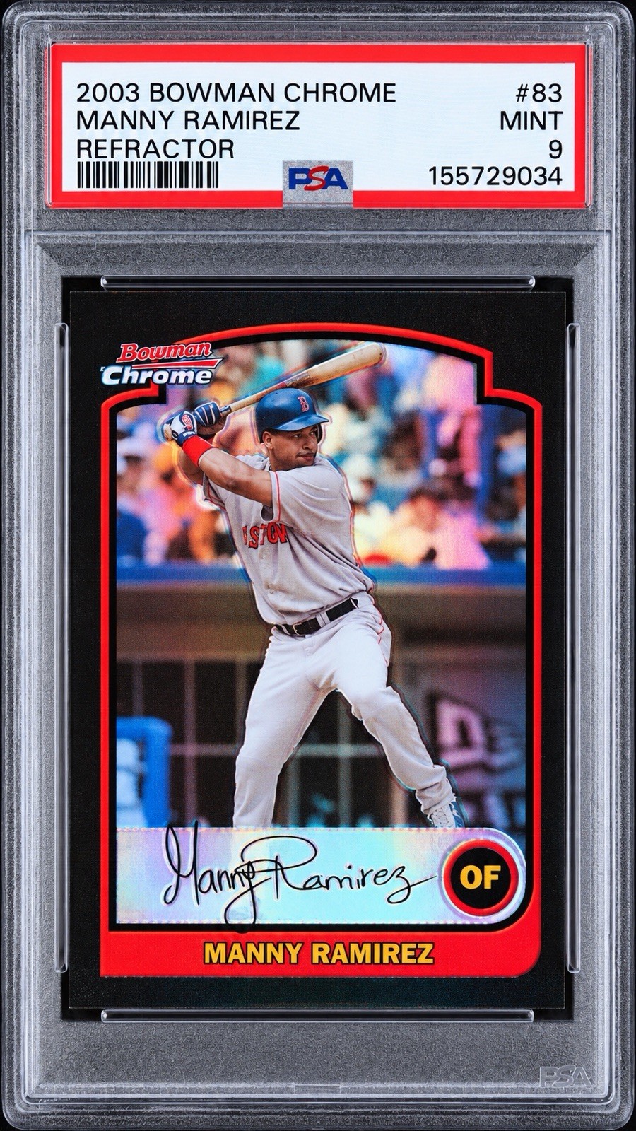 2003 Bowman Chrome Manny Ramirez Refractor #83 PSA 9 Boston Red Sox Baseball