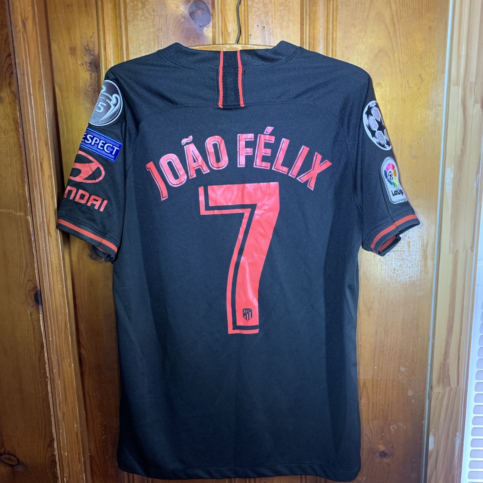 Joao Felix Atletico Madrid Champions League Patches 19/20 NIKE Away jersey #7 Joao Felix Atletico Madrid Champions League Patches 19/20 NIKE Away jersey #7