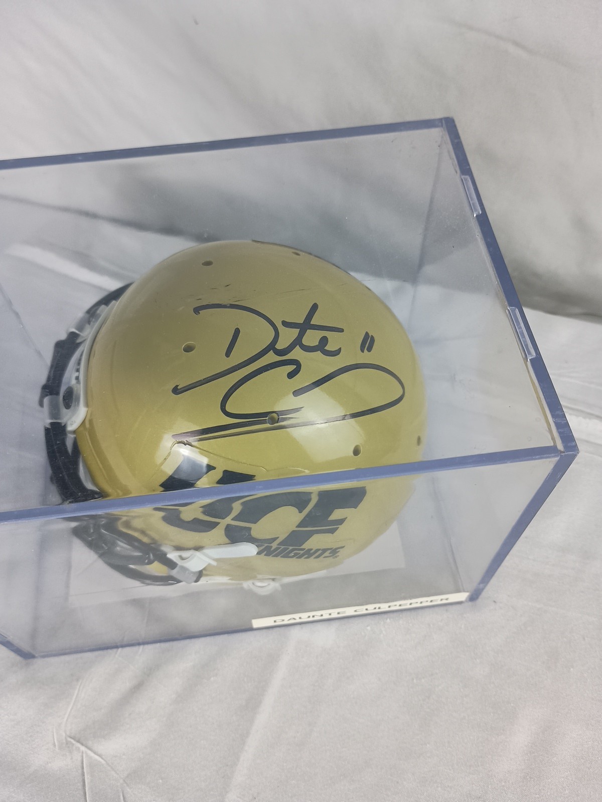 DANTE CULPEPPER UCF GOLDEN KNIGHTS SIGNED AUTOGRAPHED MINI HELMET COA VIKINGS DANTE CULPEPPER UCF GOLDEN KNIGHTS SIGNED AUTOGRAPHED MINI HELMET COA VIKINGS