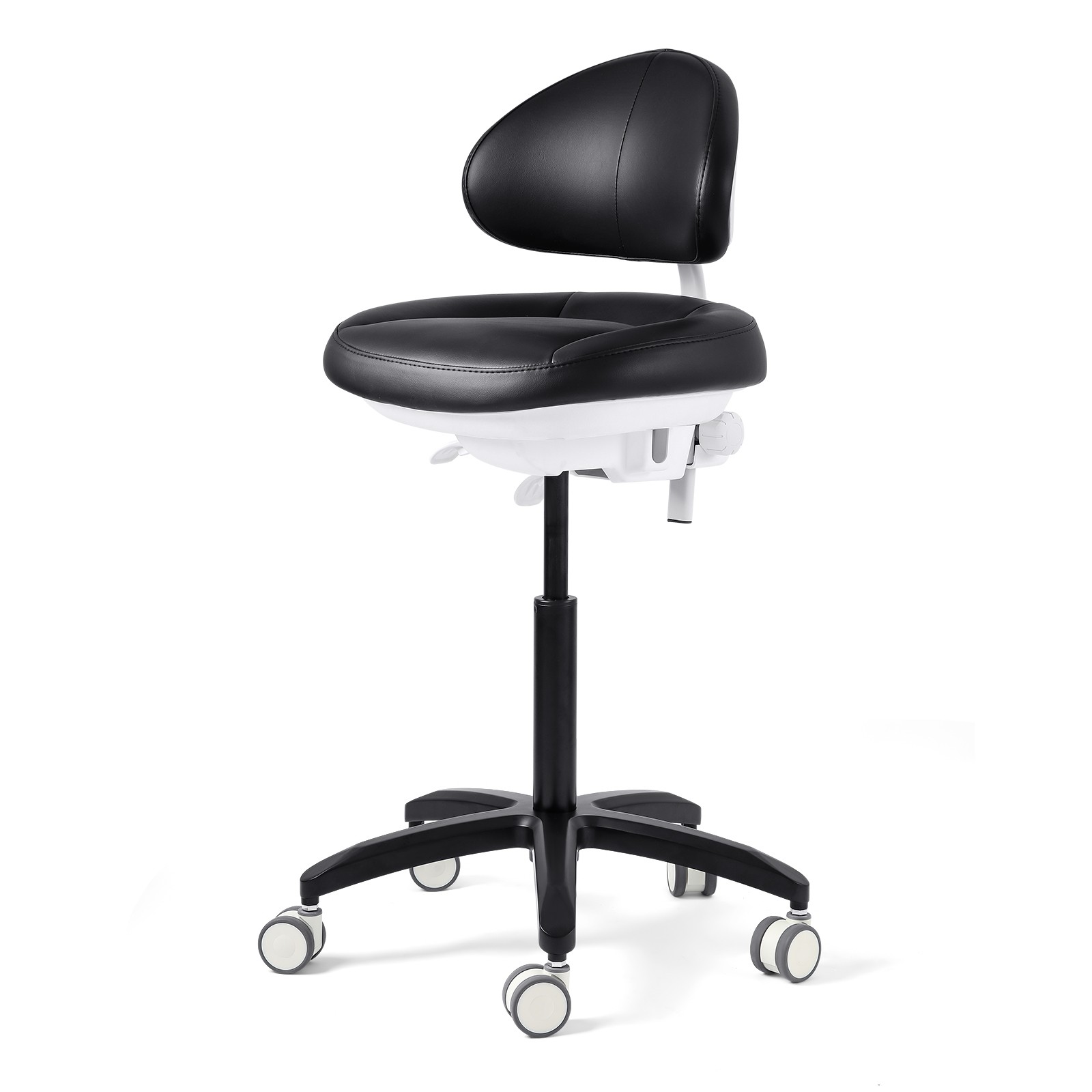 JMU Dental Doctor Stool Adjustable Mobile Backrest seat Chair Silent Casters